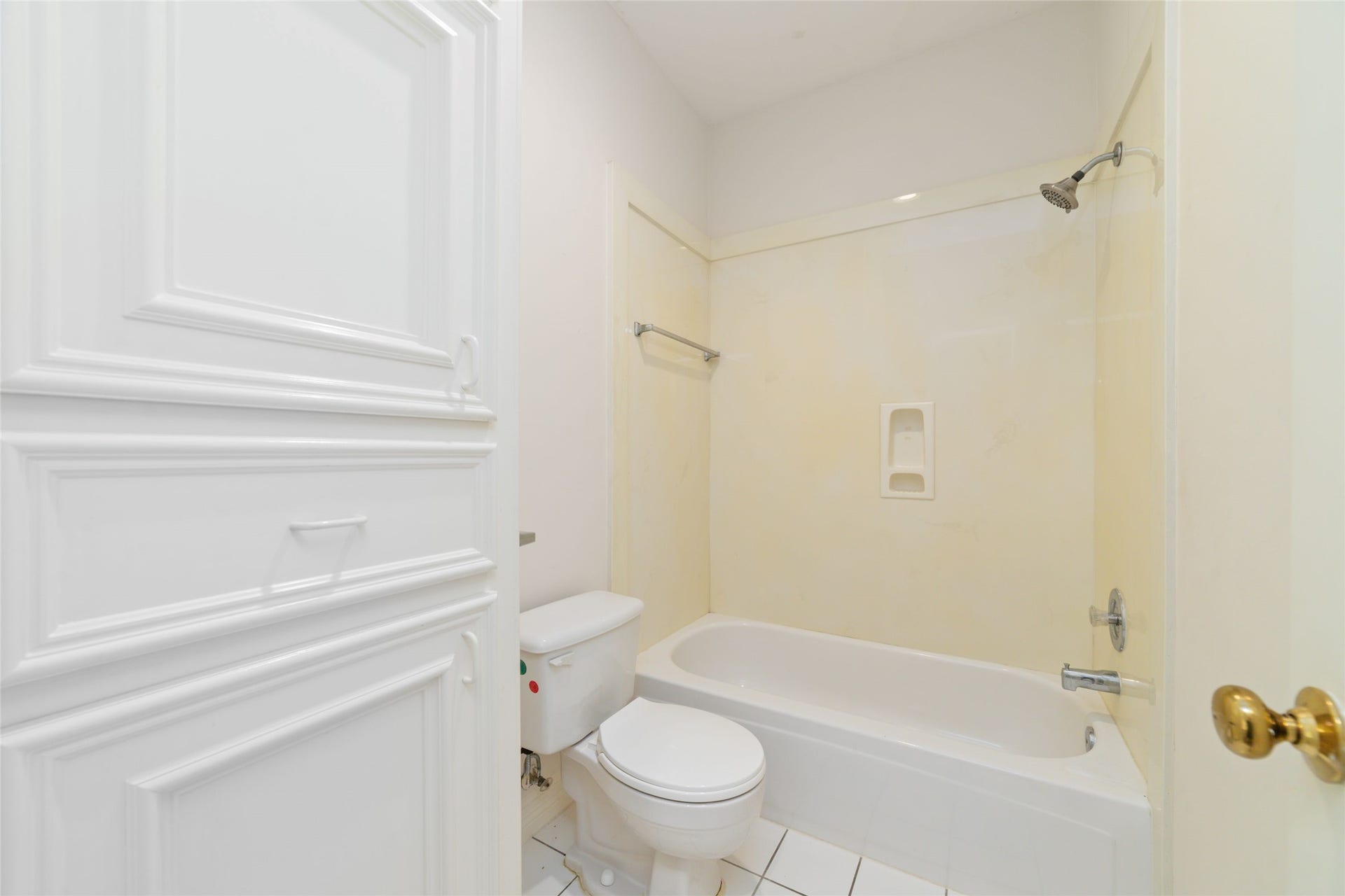 16114 Lafone Drive, Spring, TX 77379 The bathroom features a tub/shower combination and plenty of storage space.