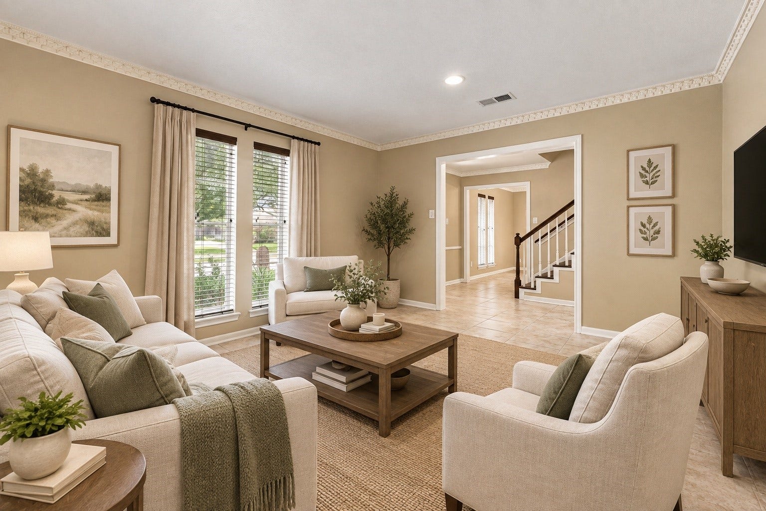 11310 Olympia Drive, Houston, TX 77077 Gorgeous Living Room - Virtually Staged.