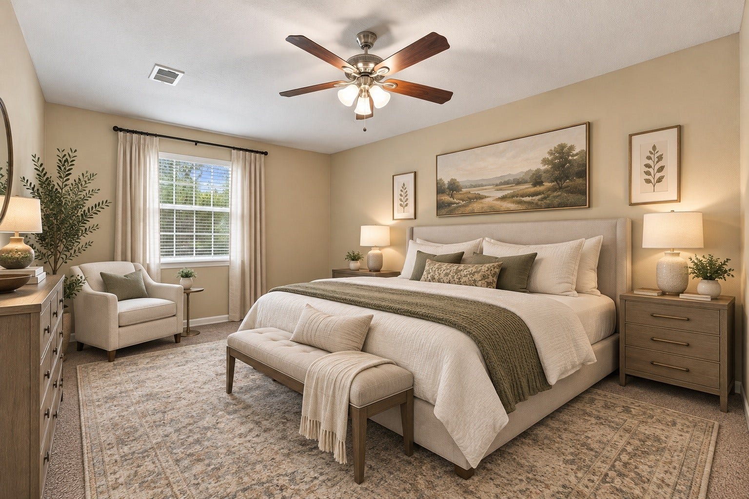 11310 Olympia Drive, Houston, TX 77077 Spacious Primary Suite located on the 2nd floor - virtually staged.