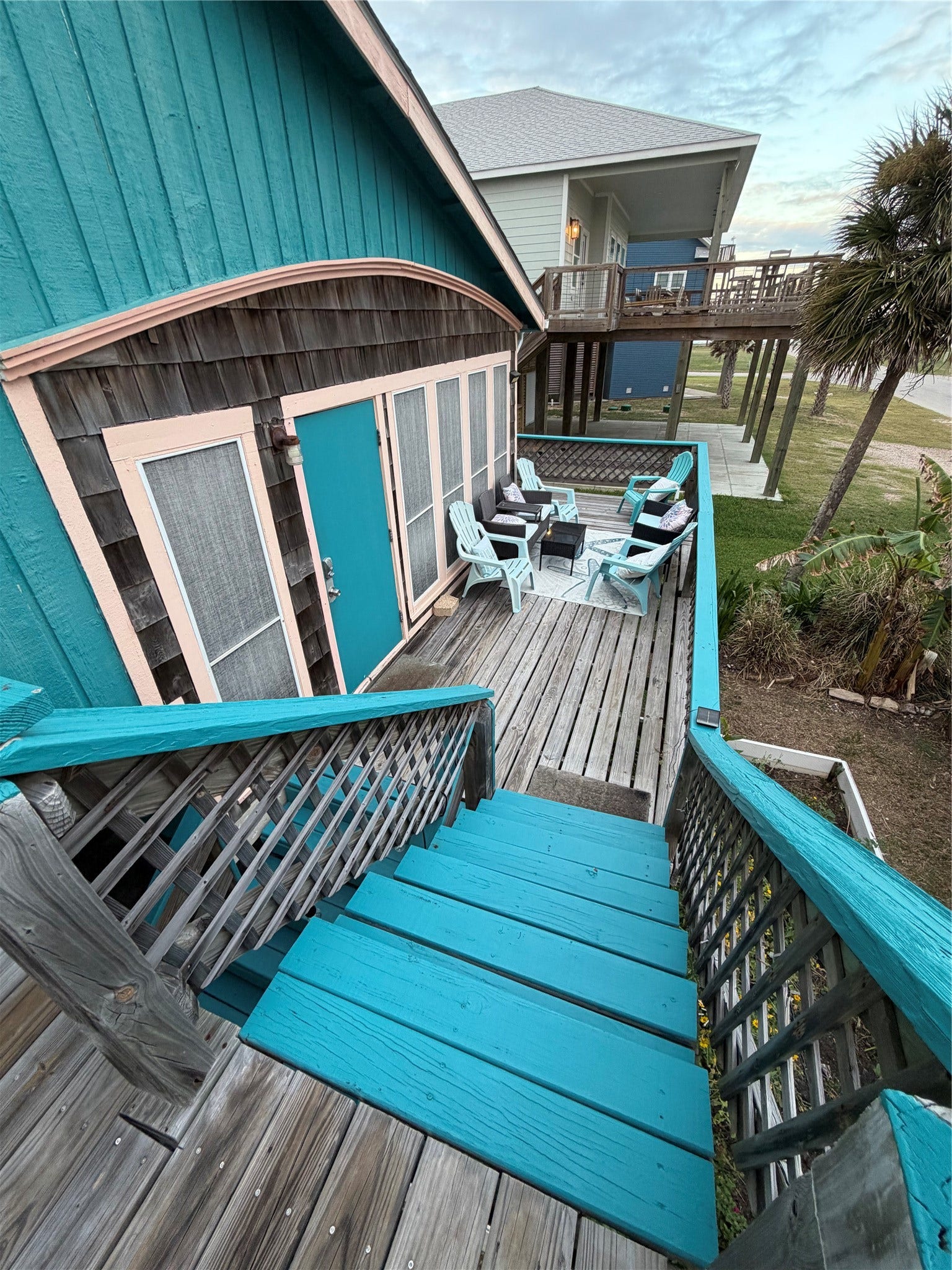 13002 Buccaneer Parkway, Freeport, TX 77541 Enjoy stunning views from two-tiered balconies, perfect for relaxation and entertaining.