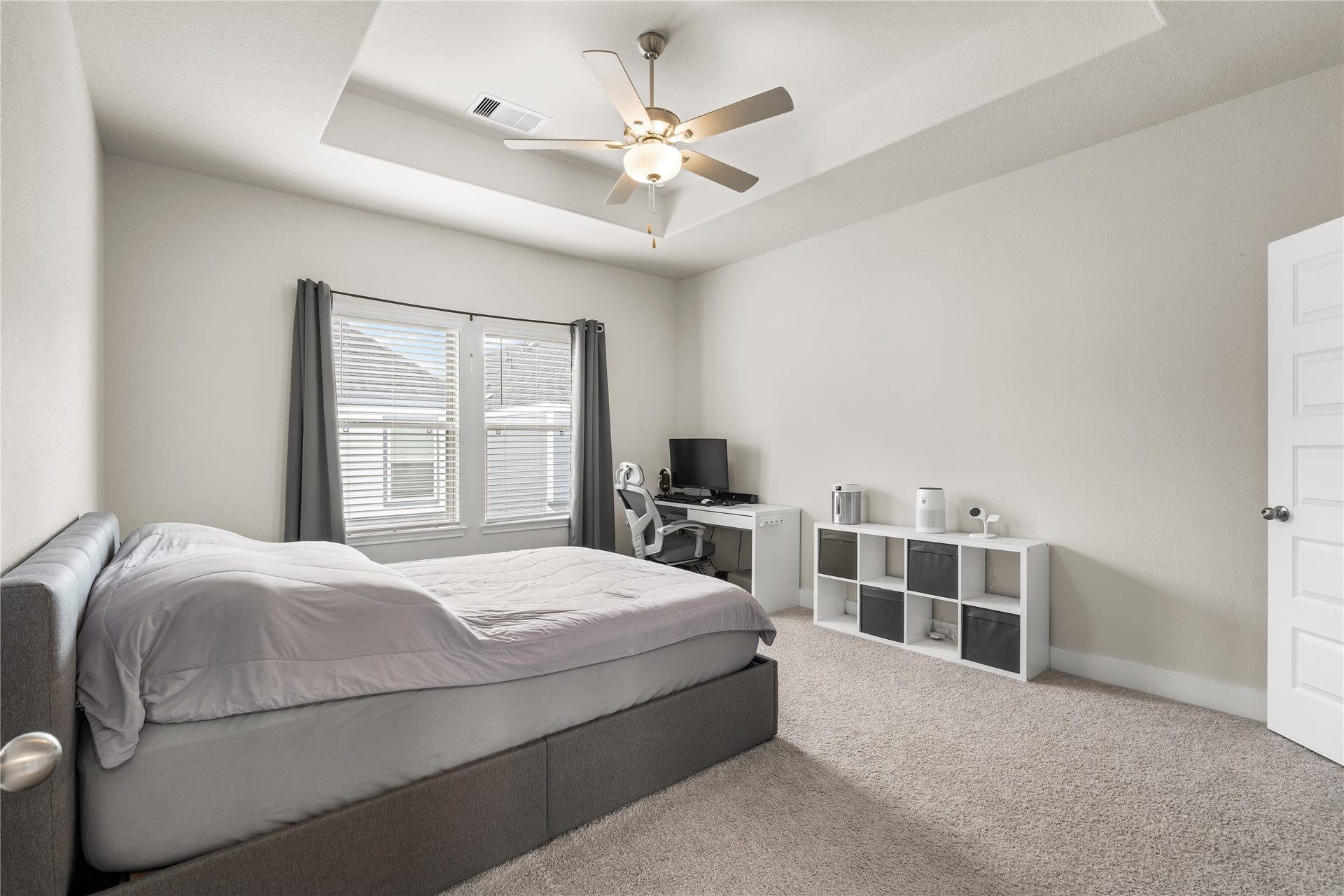 4001 Baja Lane, Houston, TX 77045 Beyond accommodating a full bedroom suite, the expansive primary offers the flexibility to incorporate a home office, reading nook, fitness area, or additional storage without compromising comfort.