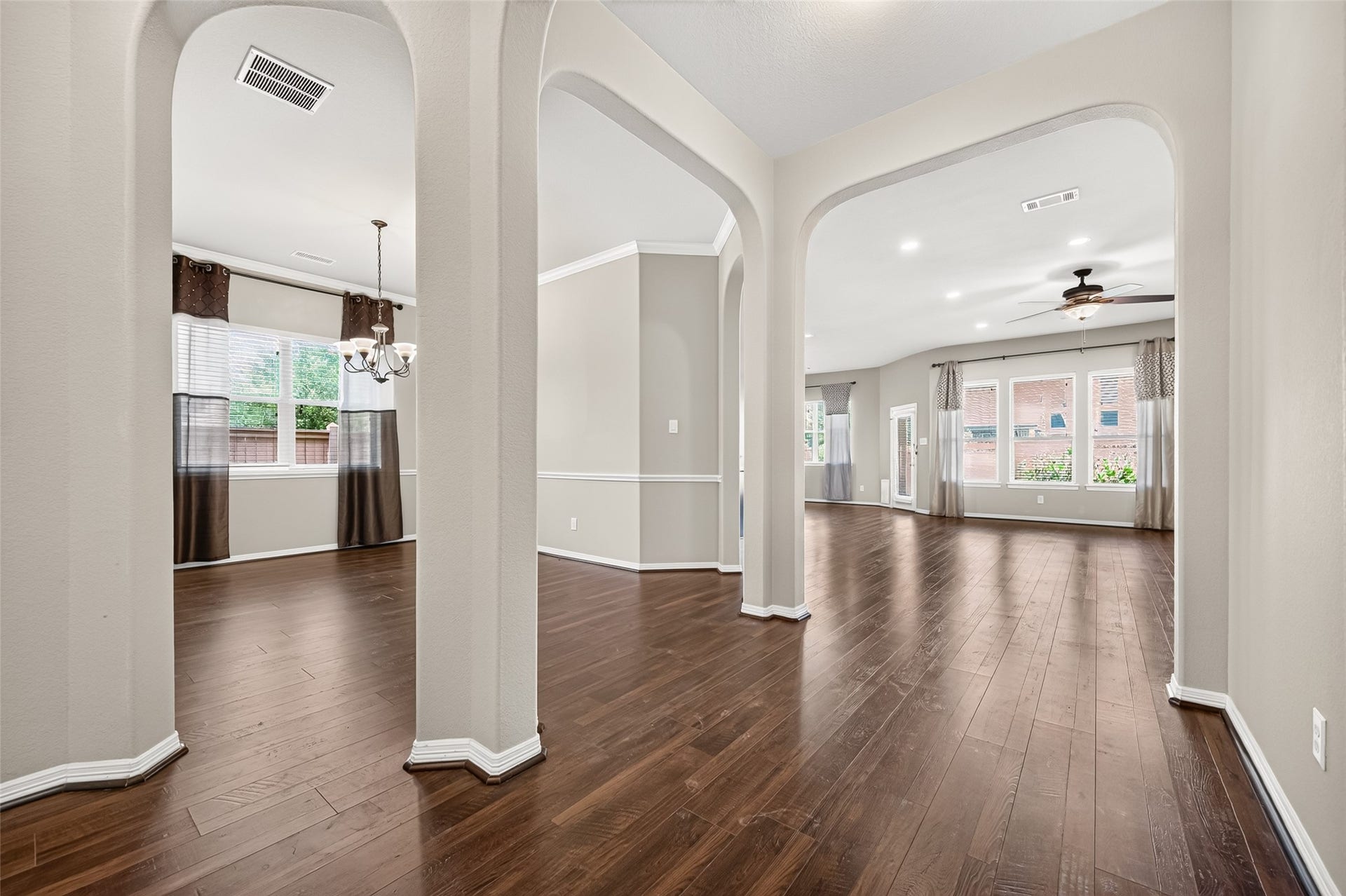 4314 Kent Ranch Court, Katy, TX 77494 Arched columns that frame views from the entry into the dining room and living room.