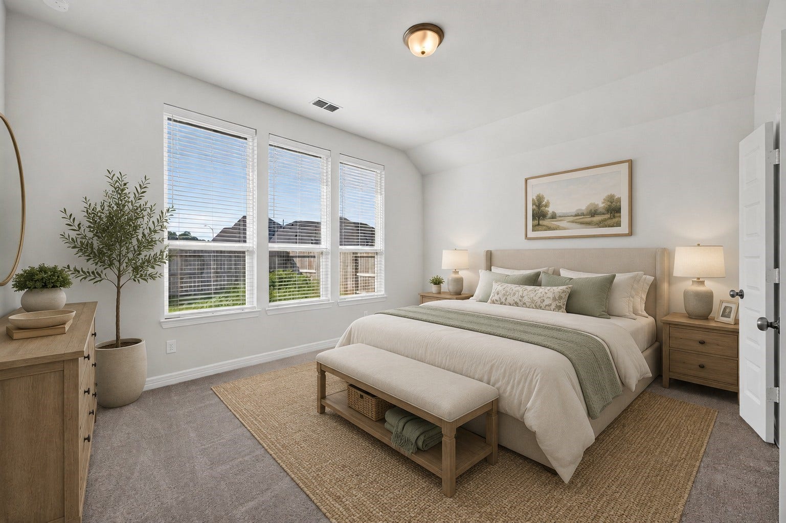 24638 Carleton Lake Lane, Tomball, TX 77375 Virtually staged primary suite has wonderful trio of windows for beautiful outdoor views.