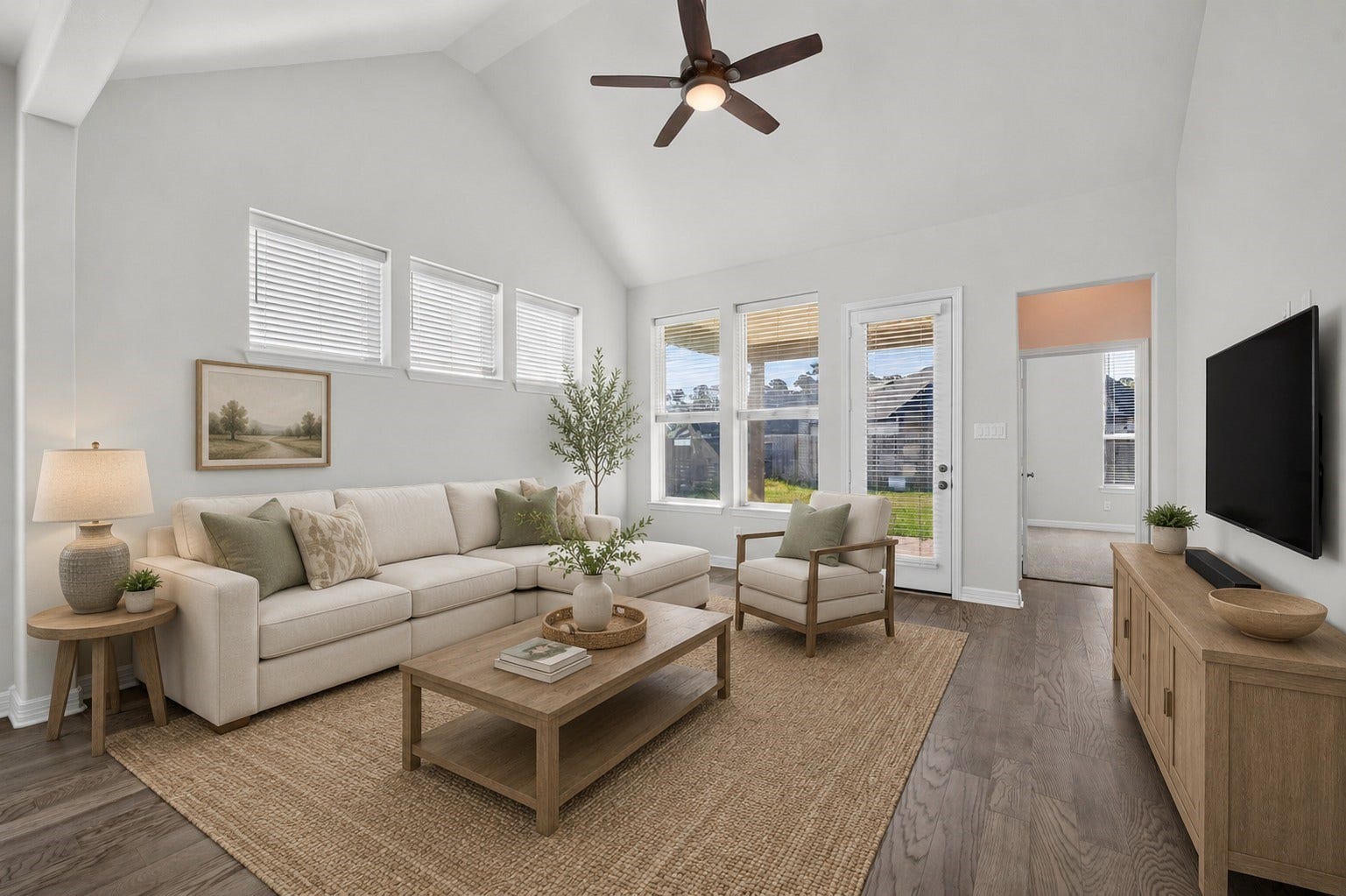 24638 Carleton Lake Lane, Tomball, TX 77375 Virtually staged family room looks fabulous.