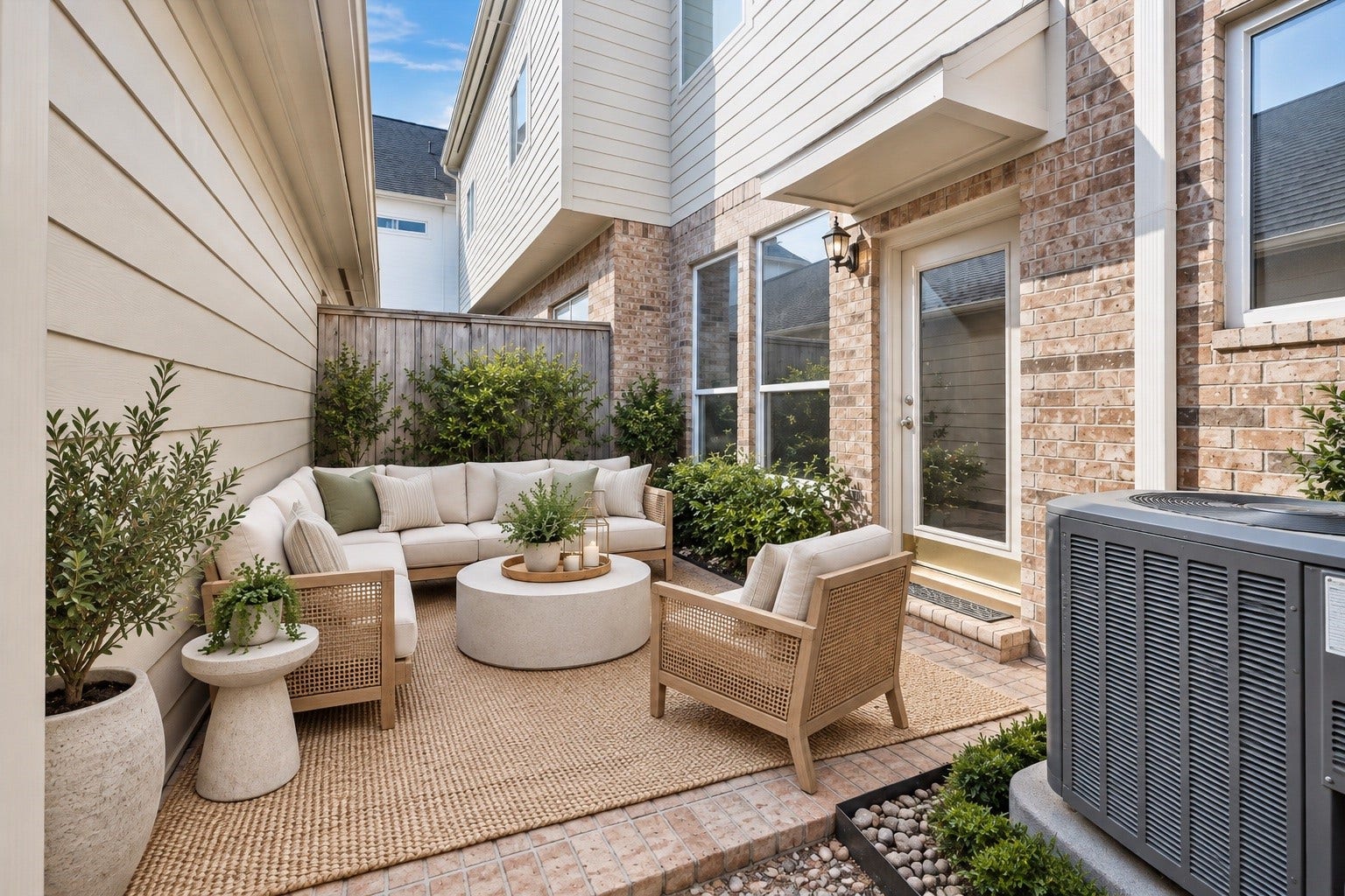 418 S Park Grove, Houston, TX 77007 Virtual staging of the patio