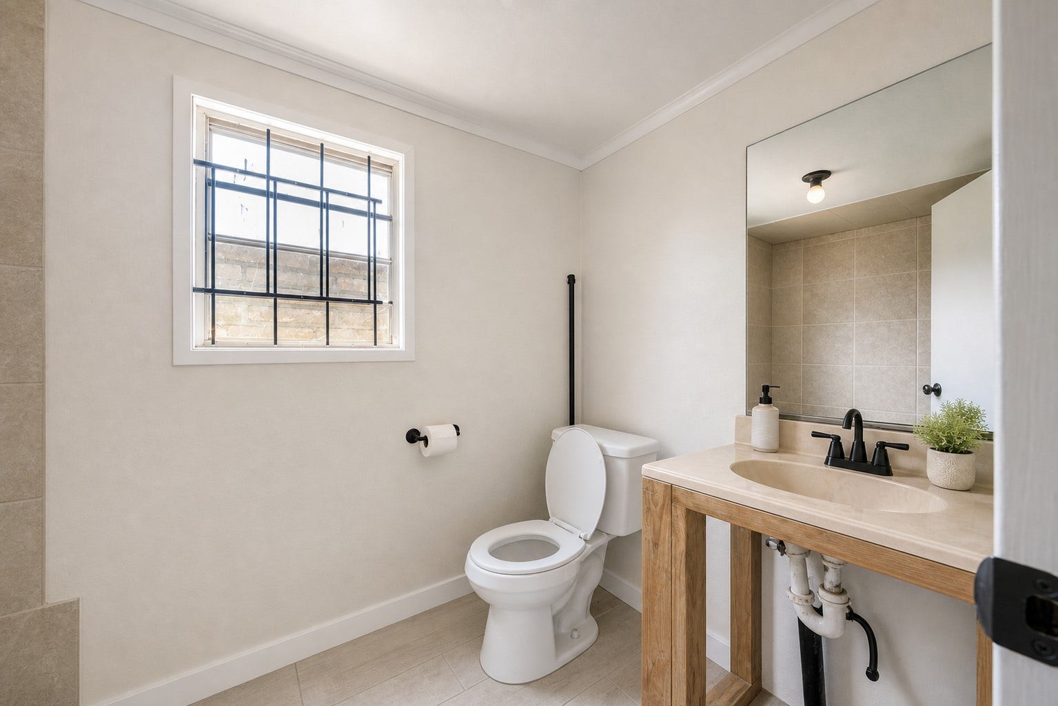 Modern finishes give this bath a bright, polished feel.