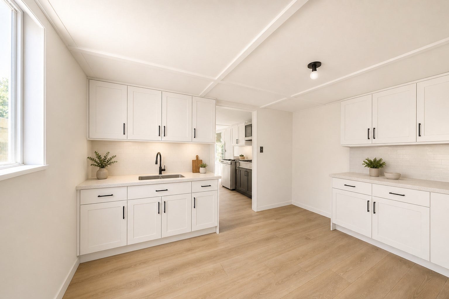 Clean cabinetry and light finishes make this kitchen shine.