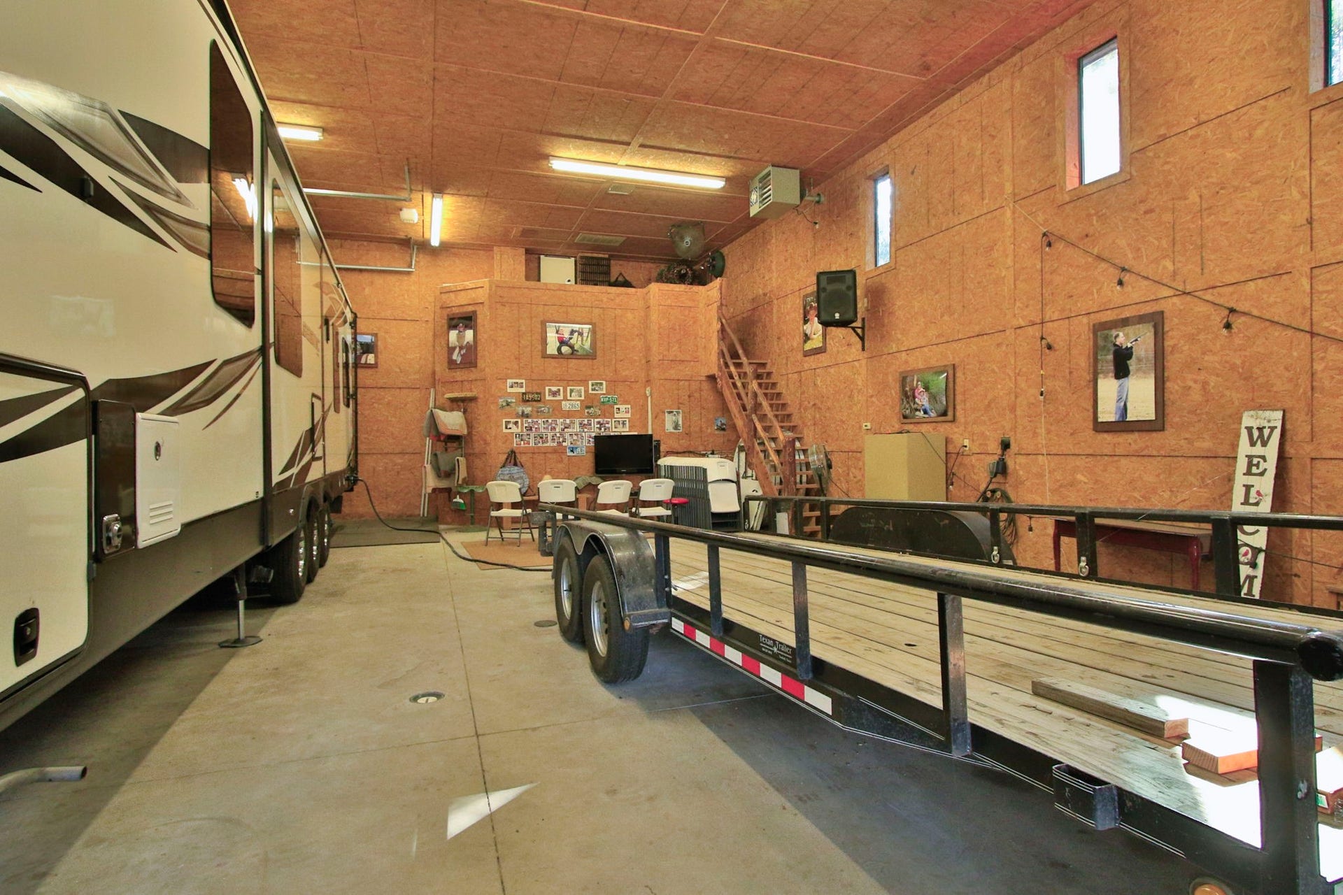 23107 Kobs Road, Tomball, TX 77377 Inside of the RV barn you have plenty of room for your gatherings. Complete with A/C and heat, internet, and full bath.