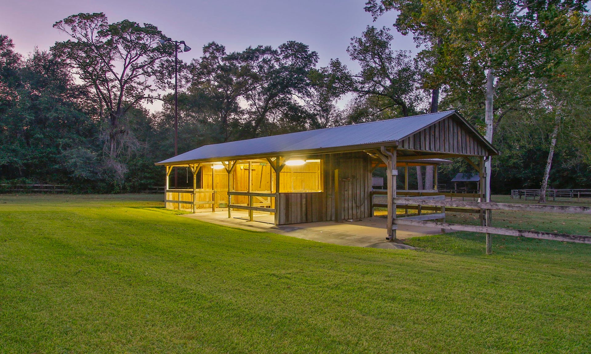 23107 Kobs Road, Tomball, TX 77377 Well lit horse barn just waiting for your horses!
