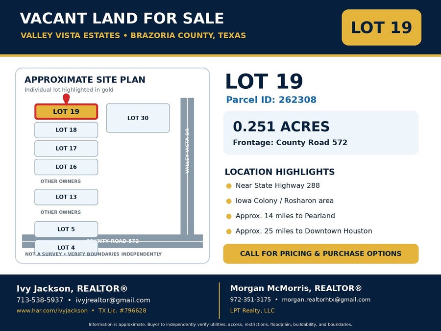 Property photo for Lot 19 County Rd 572, Rosharon, TX