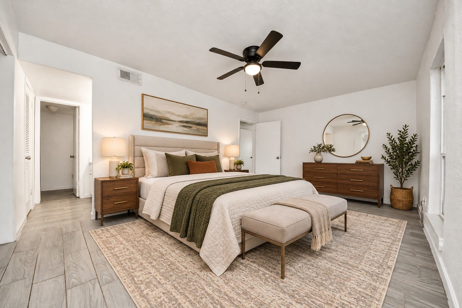 6200 W Tidwell Road, #703, Houston, TX 77092 Virtually staged primary bedroom.