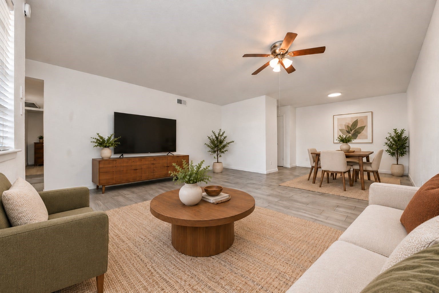 6200 W Tidwell Road, #703, Houston, TX 77092 Virtually staged living room.