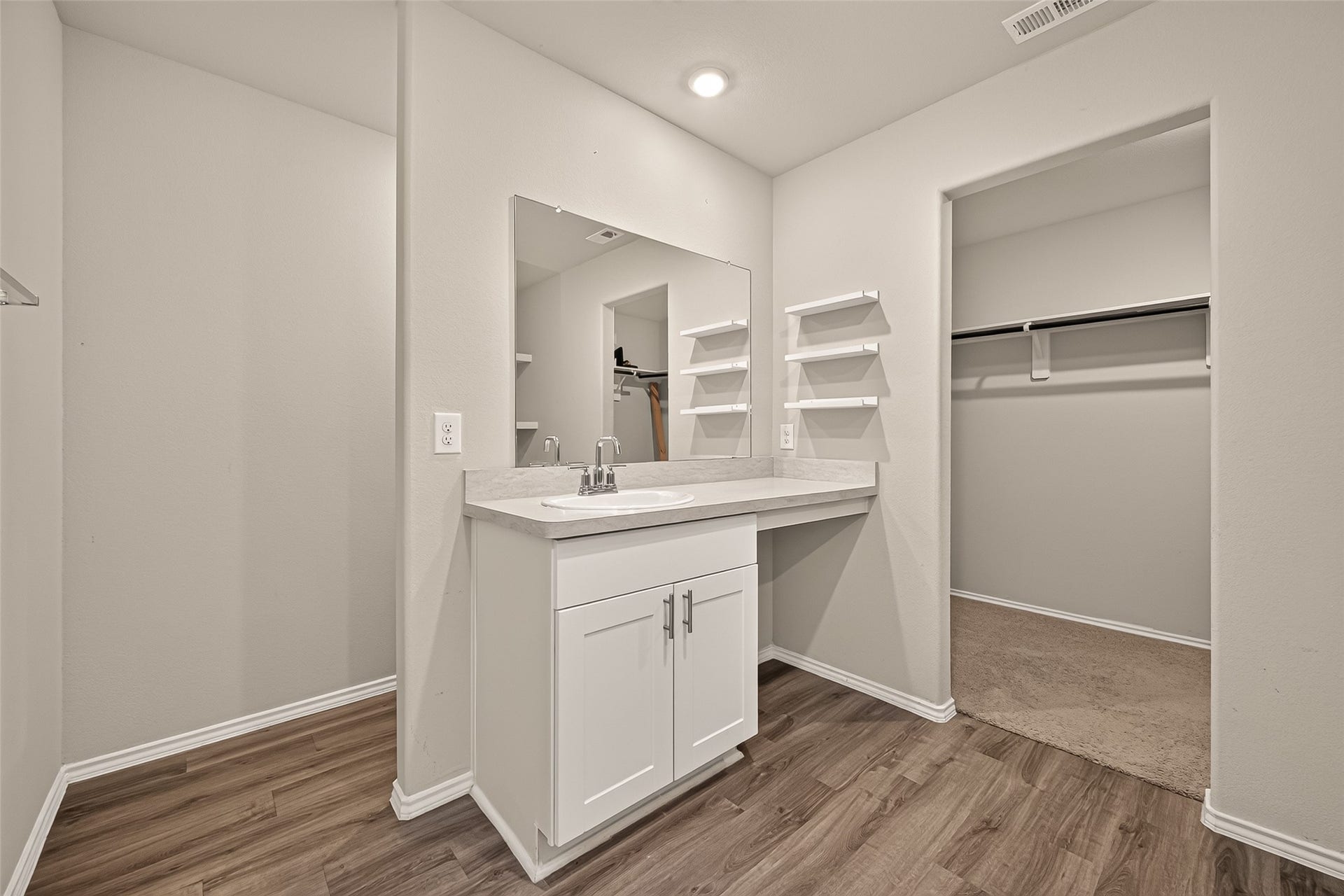 25471 Blue Mistflower Drive, Montgomery, TX 77316 Primary bathroom view from shower area, toilet area behind wall that sink is located on.