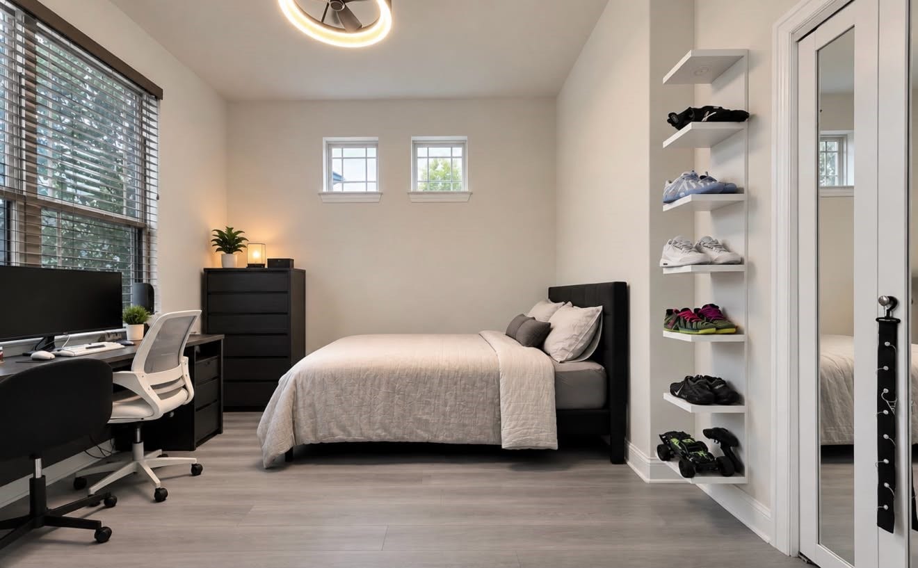 2120 Rosenthal Lane, Houston, TX 77080 Converted the downstairs office into a bedroom with a closet.