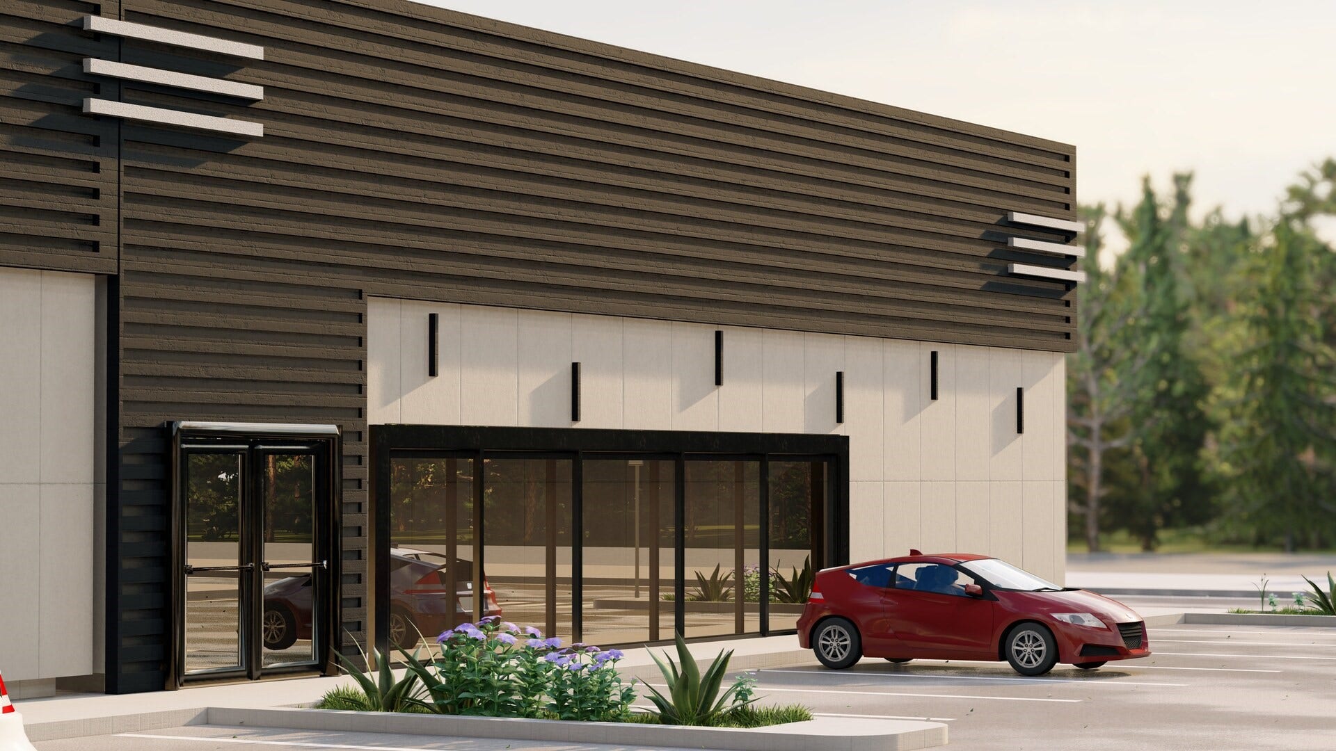 5555 TC Jester, Houston, TX 77091 Proposed cladding for the grocery store anchored project.
