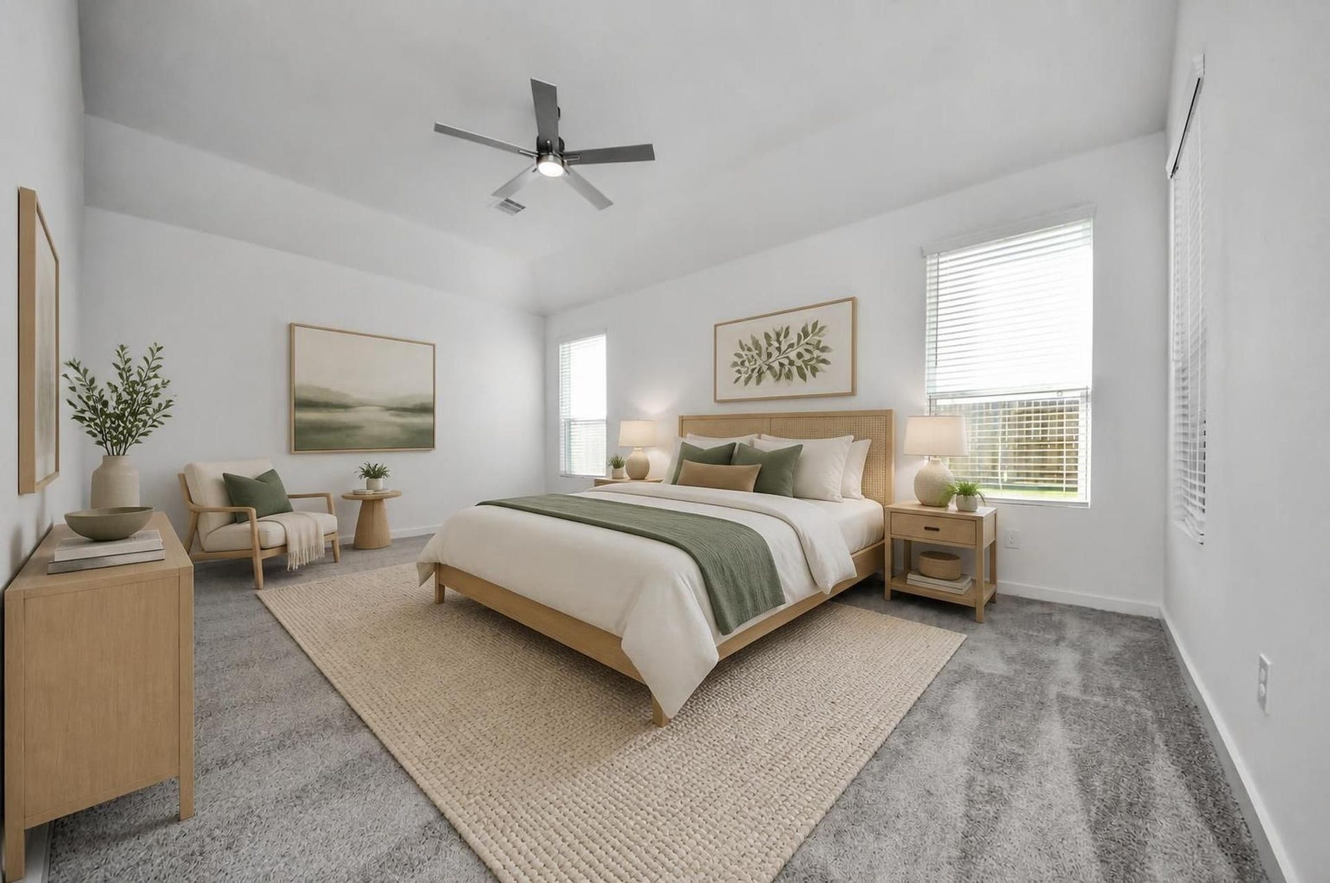 18551 Athena Flower Drive, Fresno, TX 77545 Virtually Staged - Primary Bedroom. Sample photo of completed home with similar floor plan. Actual colors and selections may vary.