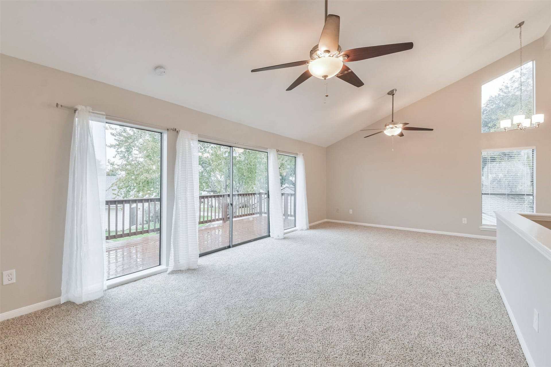 The main living area is upstairs.