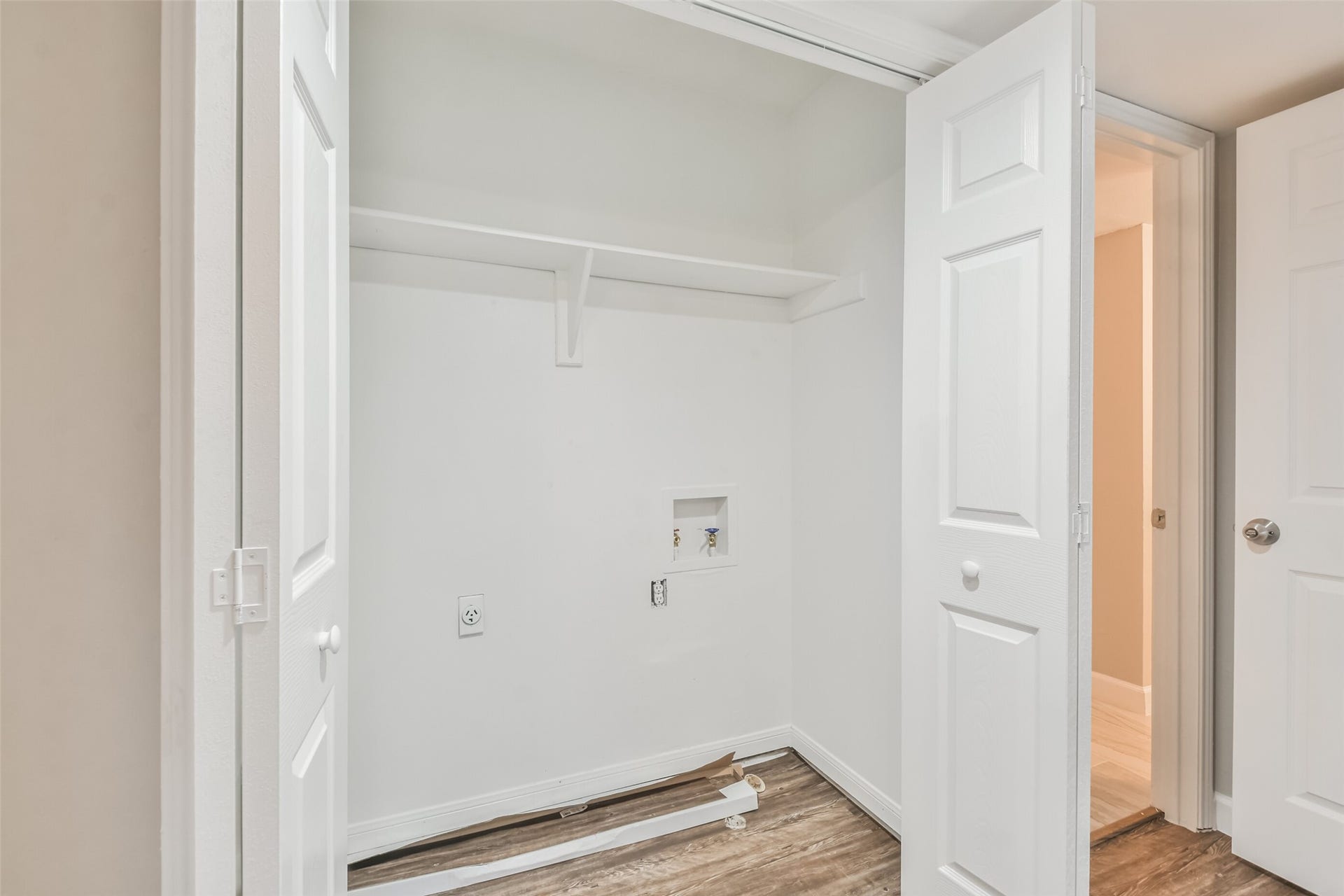 First floor laundry is located on the same floor as the bedrooms.