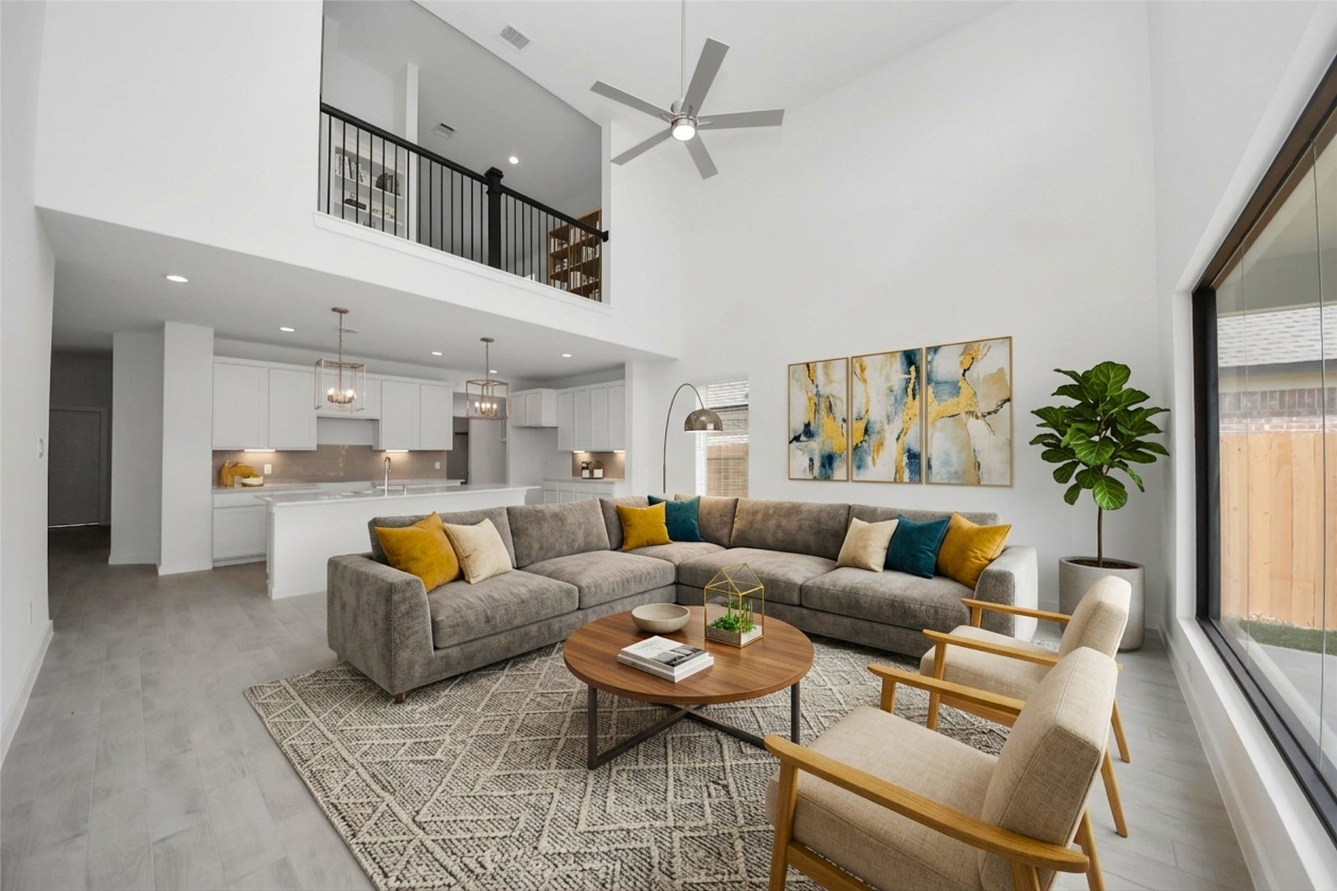 11115 Tulip Ridge Trail, Houston, TX 77044 Virtually Staged - Living Room. Sample photo of completed home with similar floor plan. Actual colors and selections may vary.