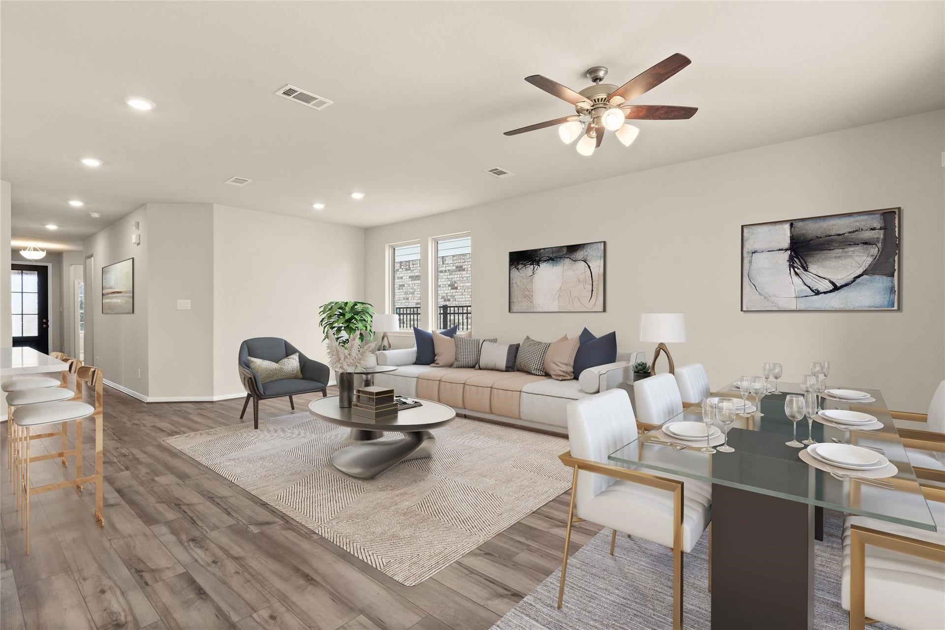 2459 Solaris Bend Drive, Katy, TX 77493 This home boasts a spacious open concept layout that combines the best of modern design and comfort for everyday living....Virtually staged