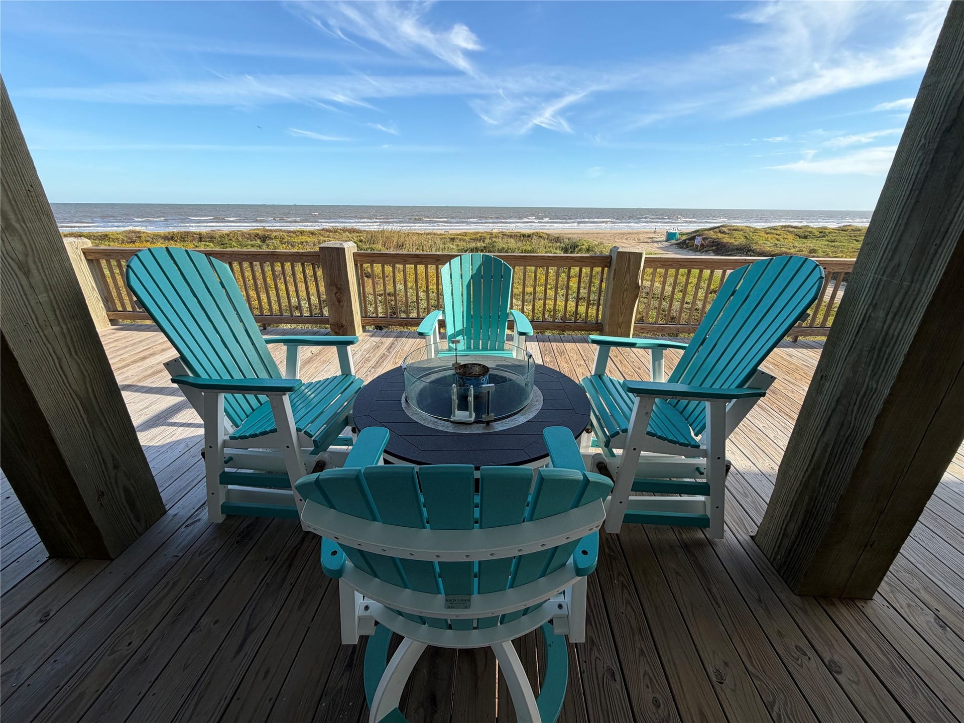 715 Magnolia Lane, Port Bolivar, TX 77650 View from center deck area towards the Gulf