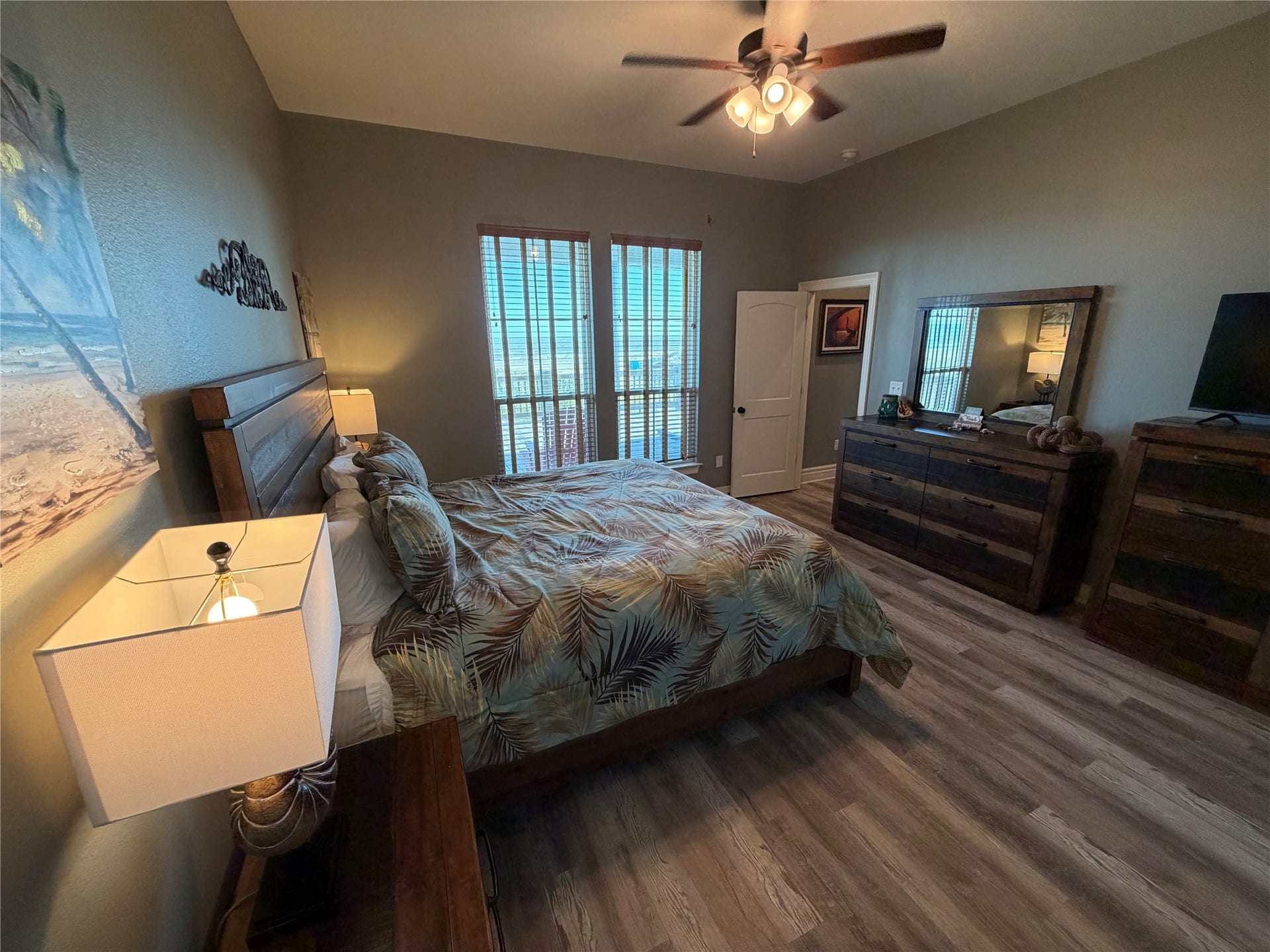 715 Magnolia Lane, Port Bolivar, TX 77650 Guest bedroom with king bed