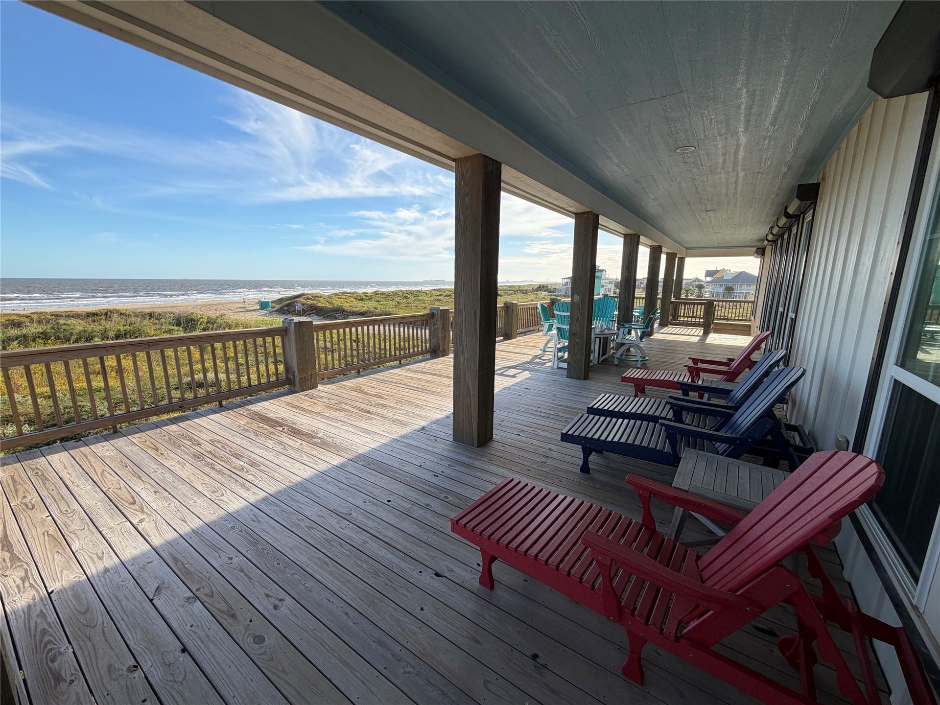 715 Magnolia Lane, Port Bolivar, TX 77650 Spacious, partially covered deck