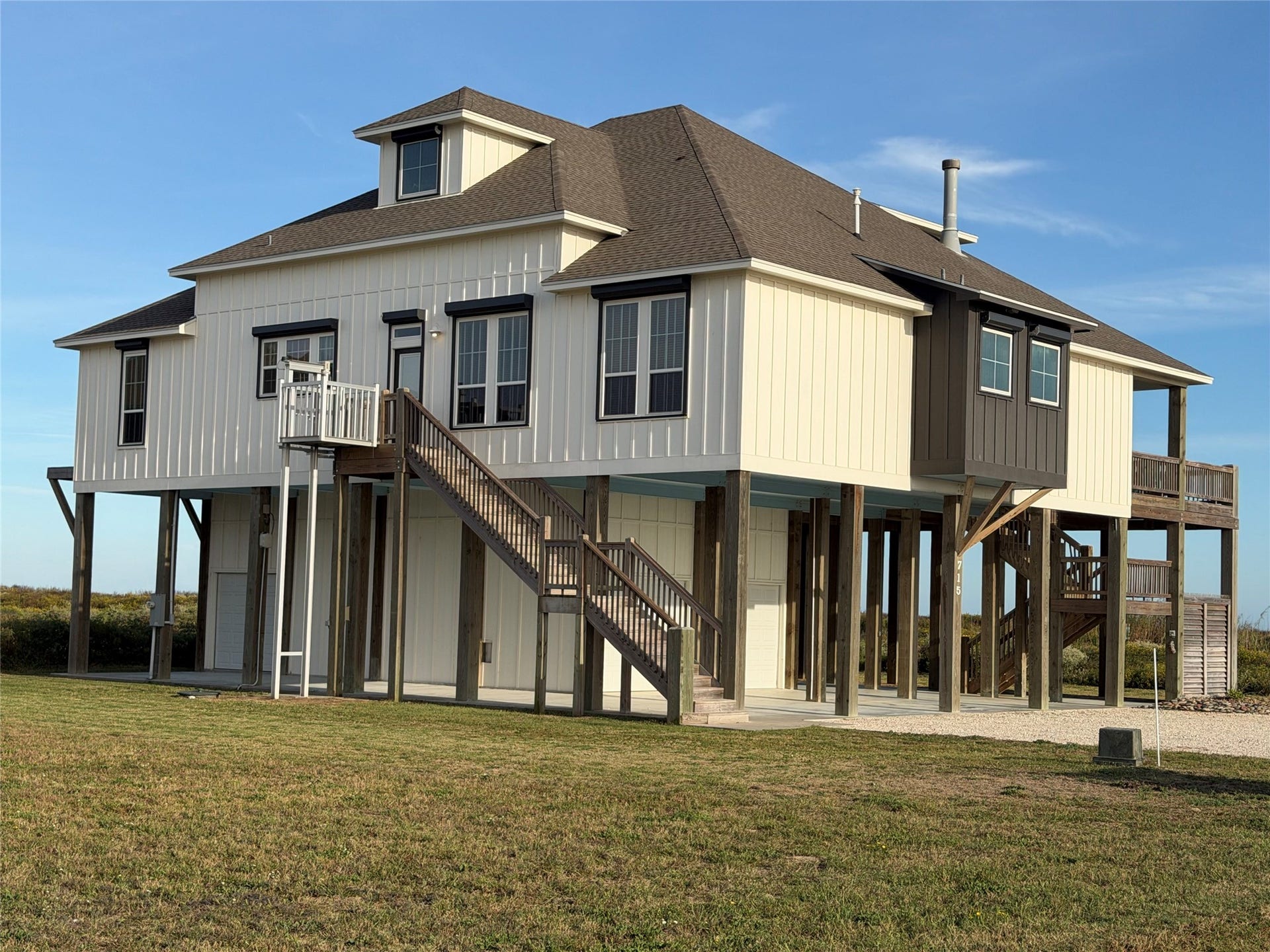 715 Magnolia Lane, Port Bolivar, TX 77650 View from Northwest of house