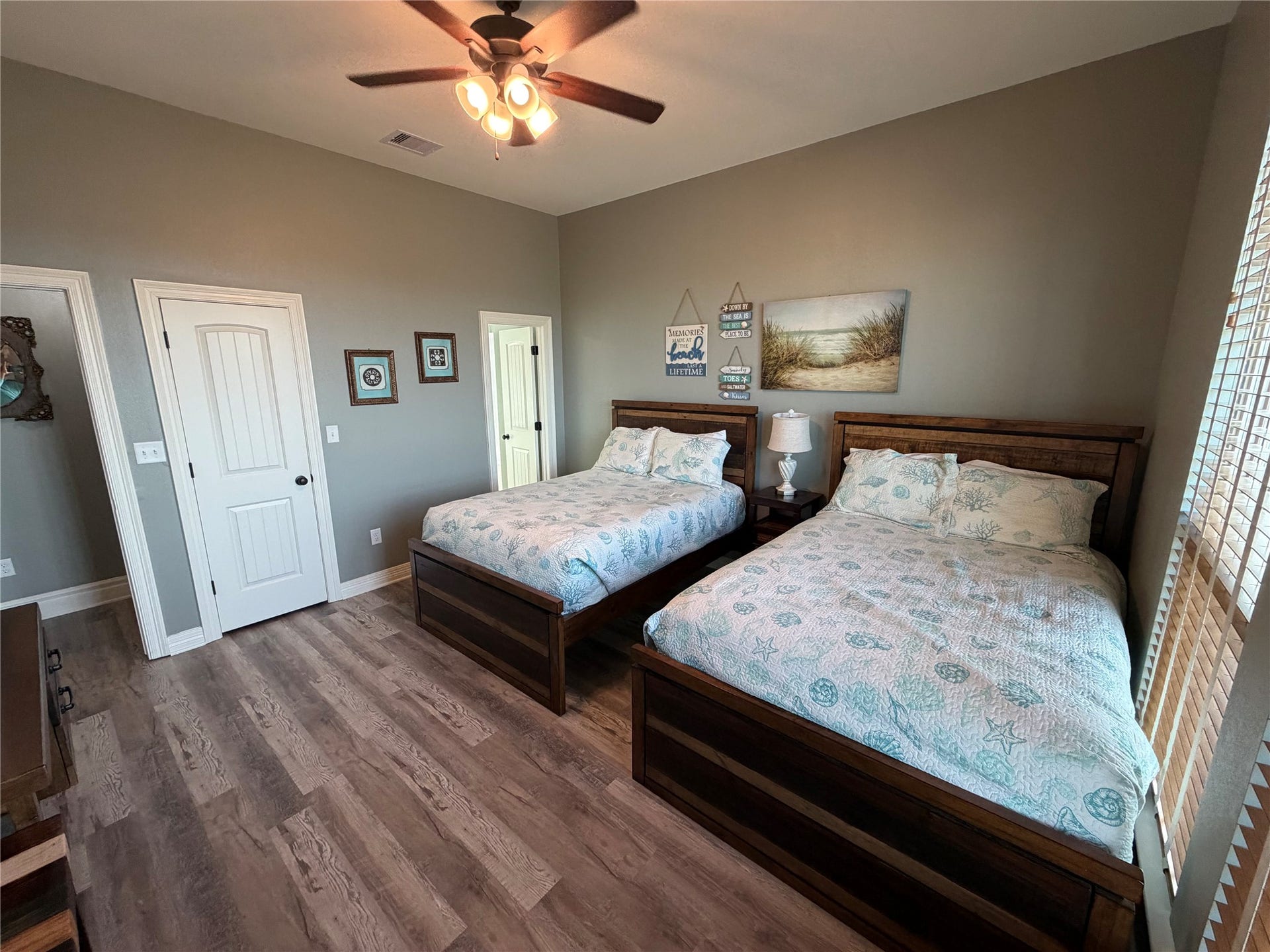 715 Magnolia Lane, Port Bolivar, TX 77650 Guest bedroom located north west corner of home with two full-size beds