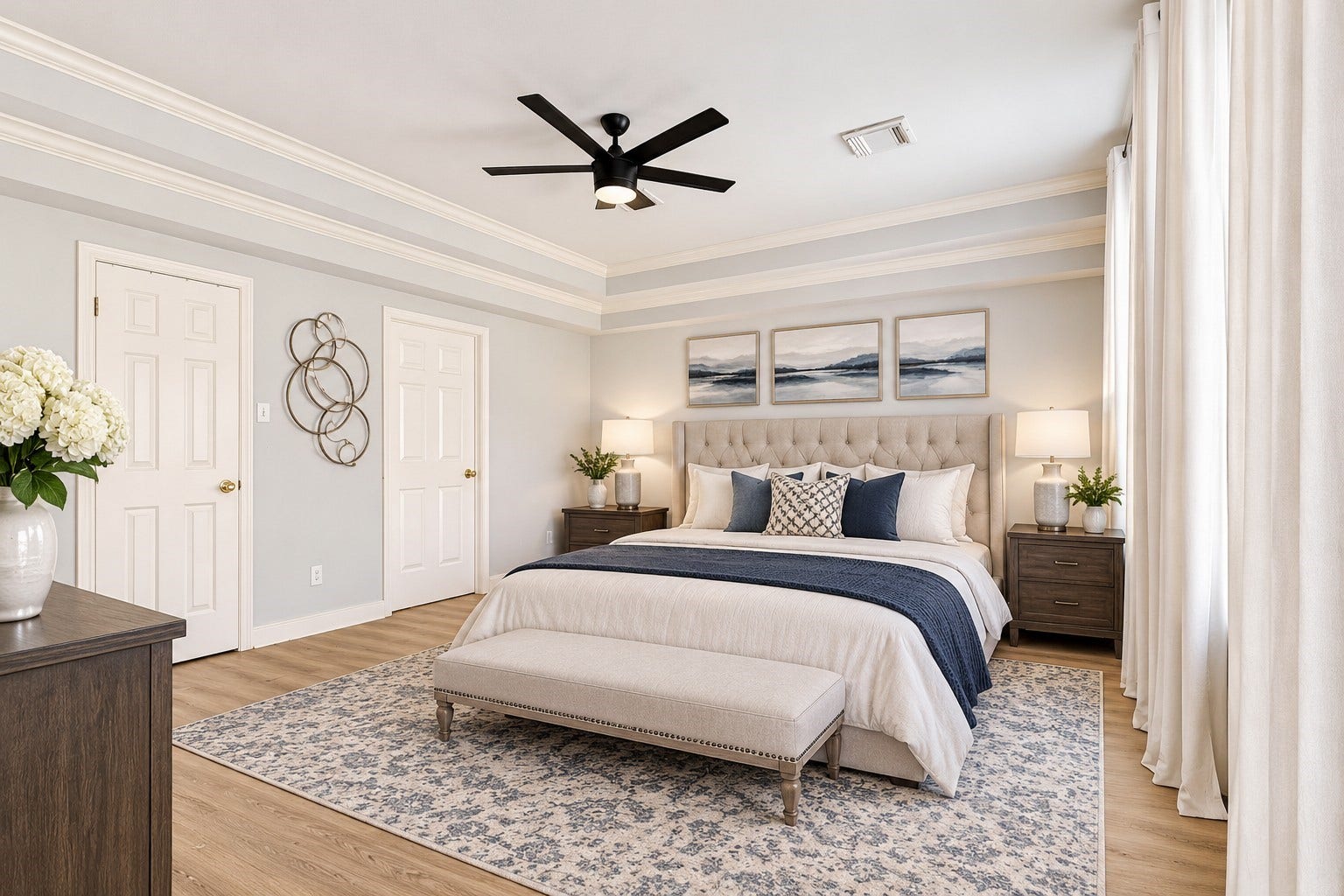 Virtually Staged Primary Bedroom