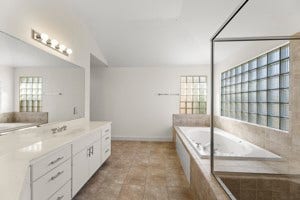 Separate shower and tub