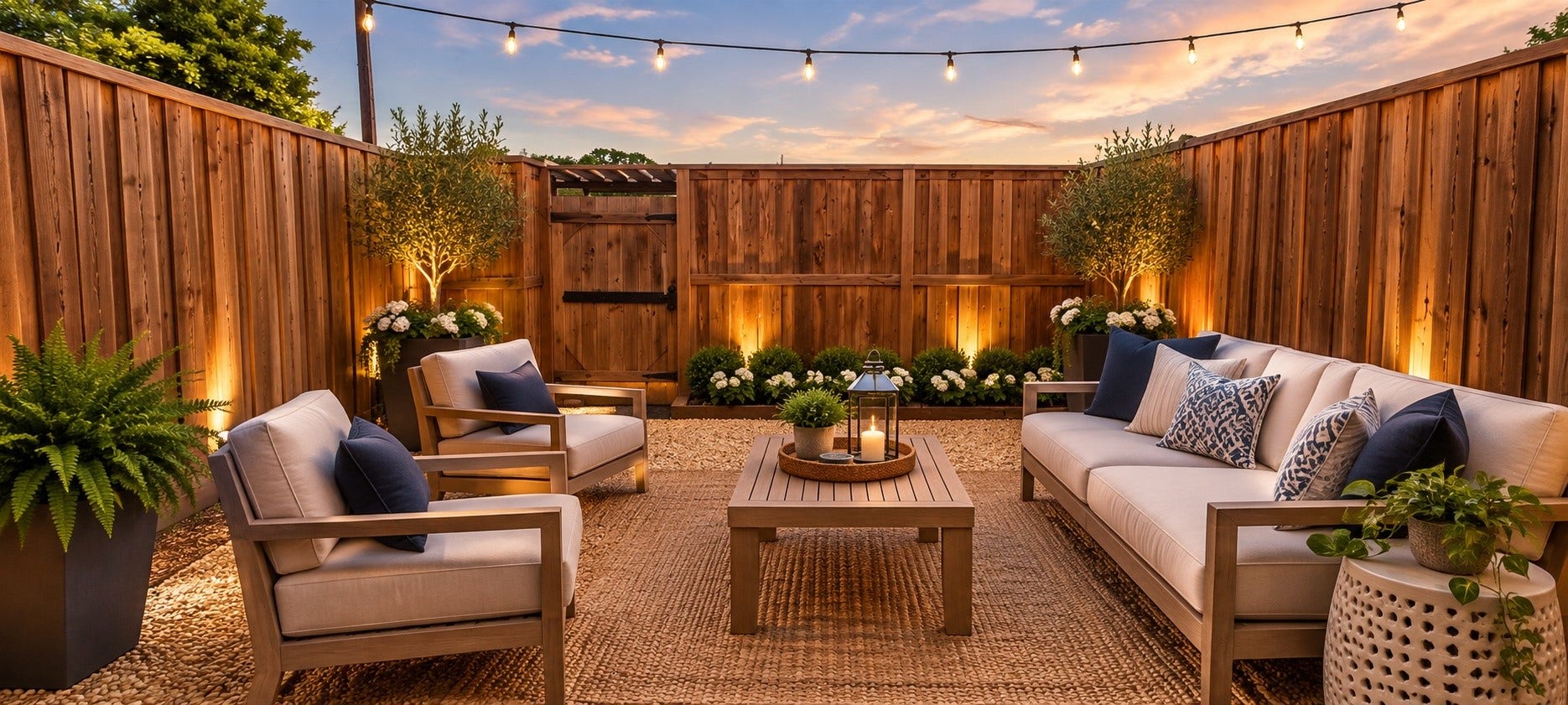 Virtually staged patio, you come from your personal carport enter into your private patio