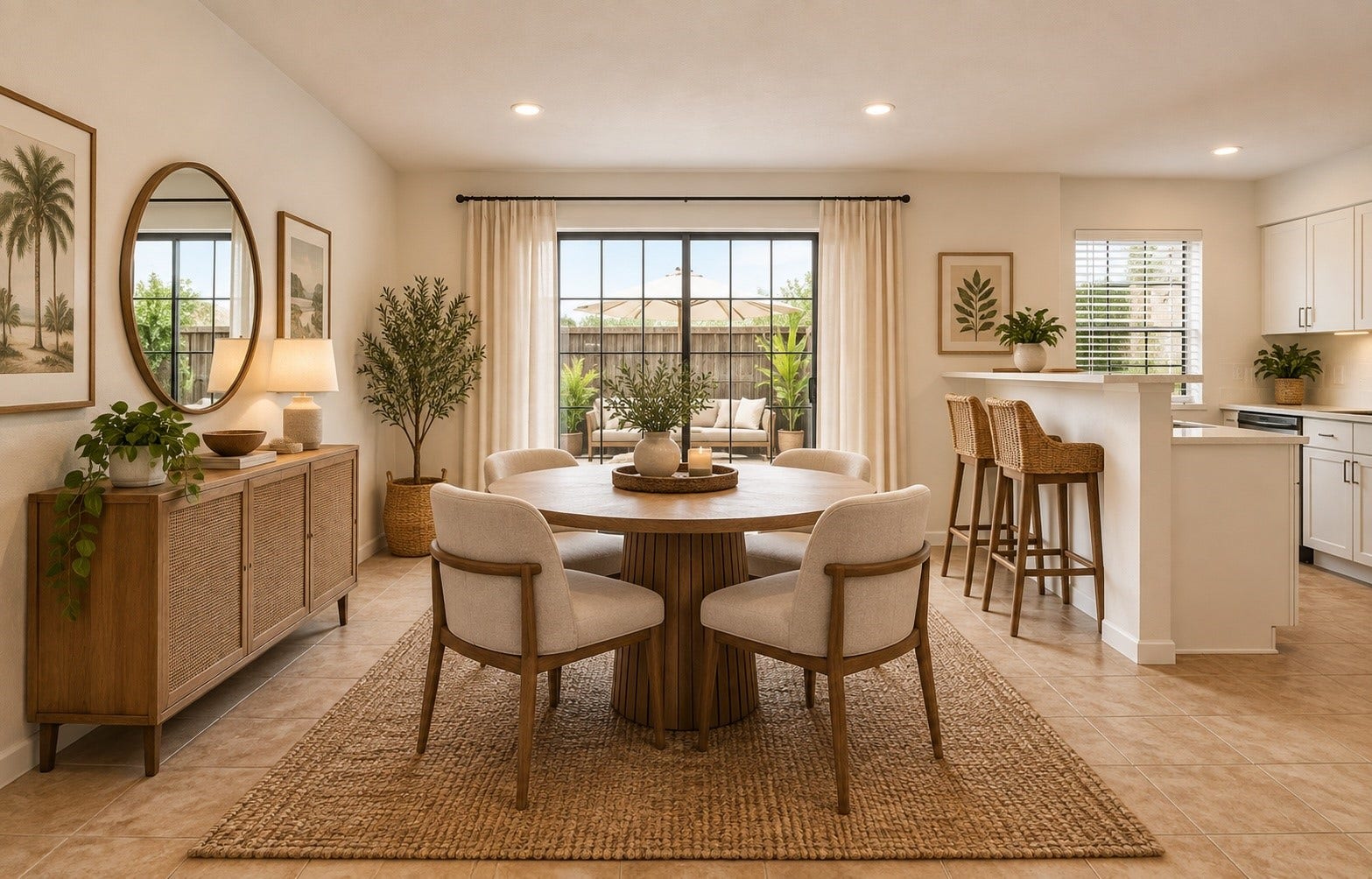 VS the dining area that overlooks the patio and the kitchen for nice entertaining
