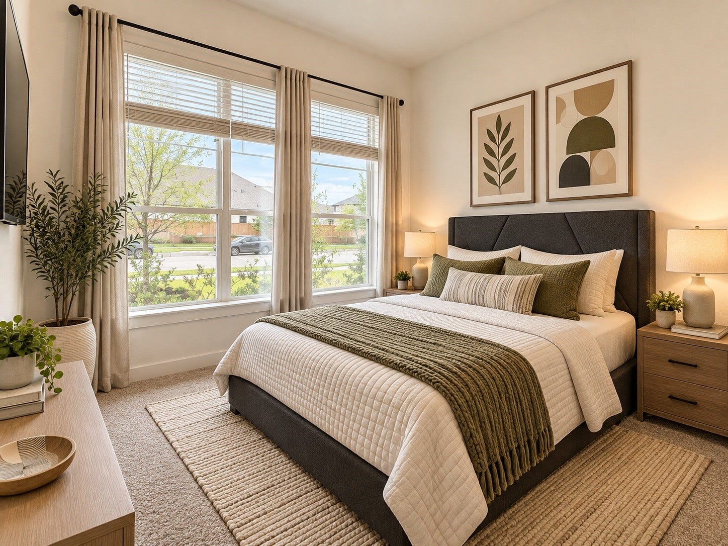 Secondary Bedroom. Virtually staged