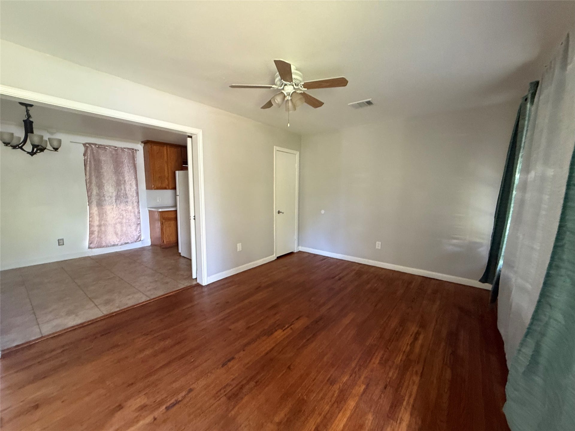 Hardwood floor. Living area