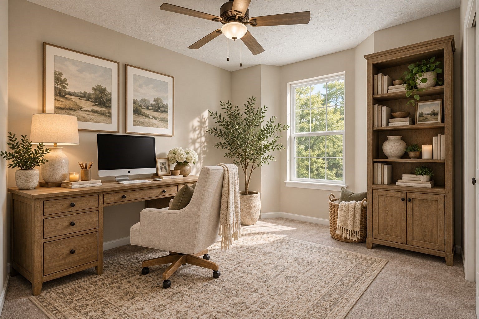 8051 Bay Branch Drive, #423, The Woodlands, TX 77382 Bedroom two as a home office-virtually staged