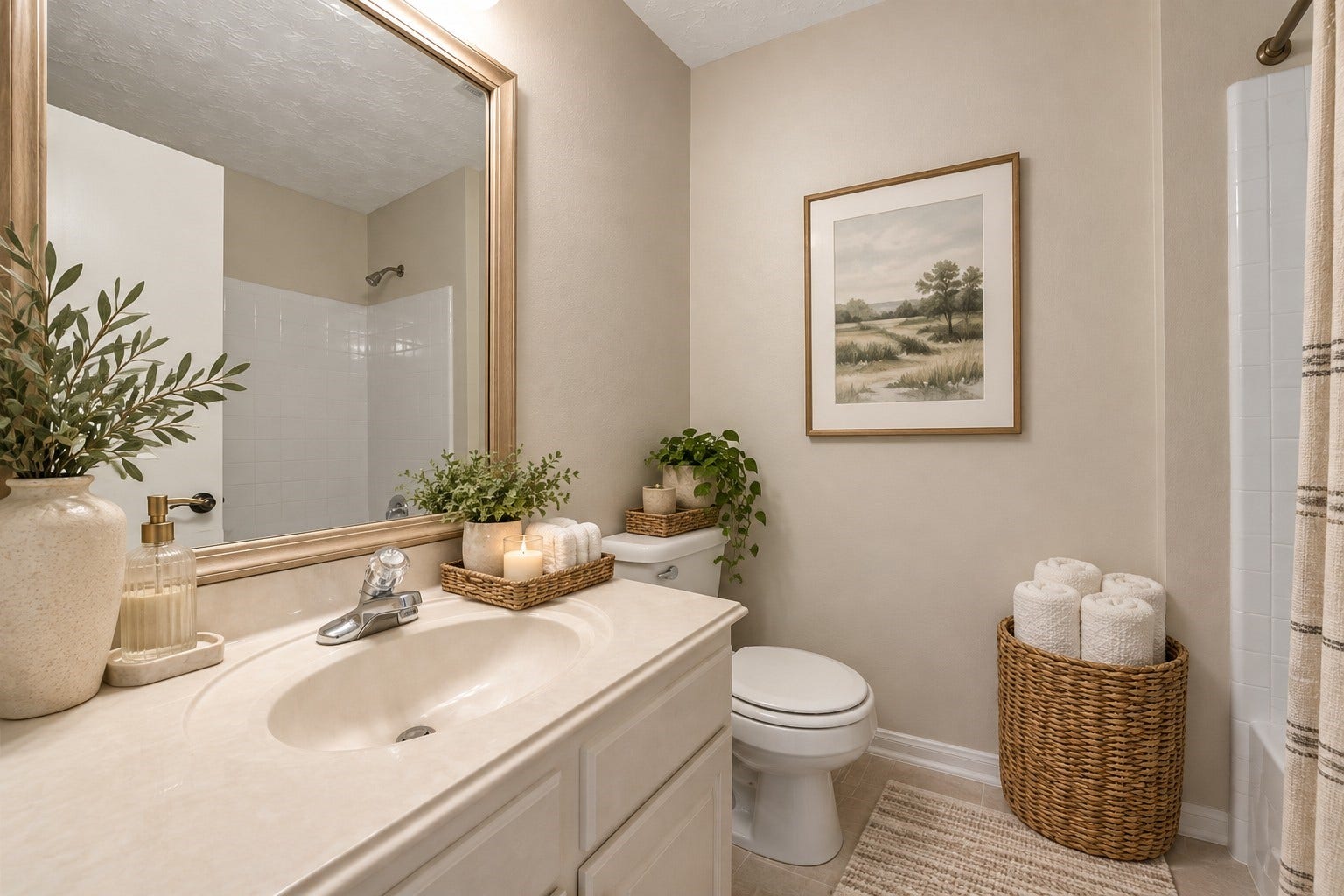 8051 Bay Branch Drive, #423, The Woodlands, TX 77382 Bathroom one-virtually staged