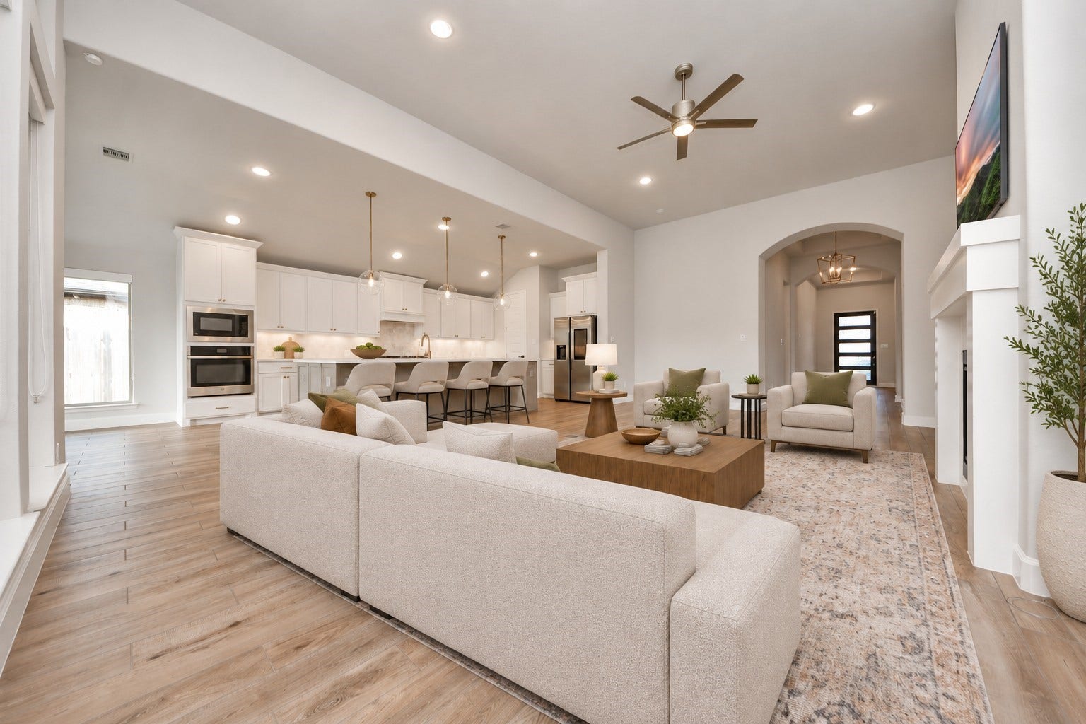 24319 Norwood Groves Drive, Richmond, TX 77469 Virtually staged spacious living room.