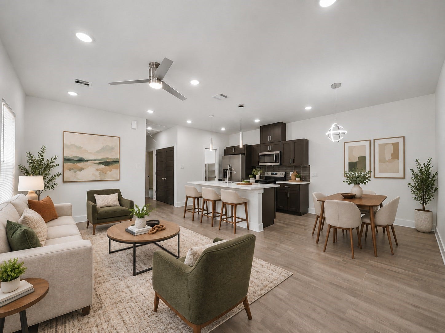8122 Double Avenue, #B, Houston, TX 77088 Virtually staged open concept living