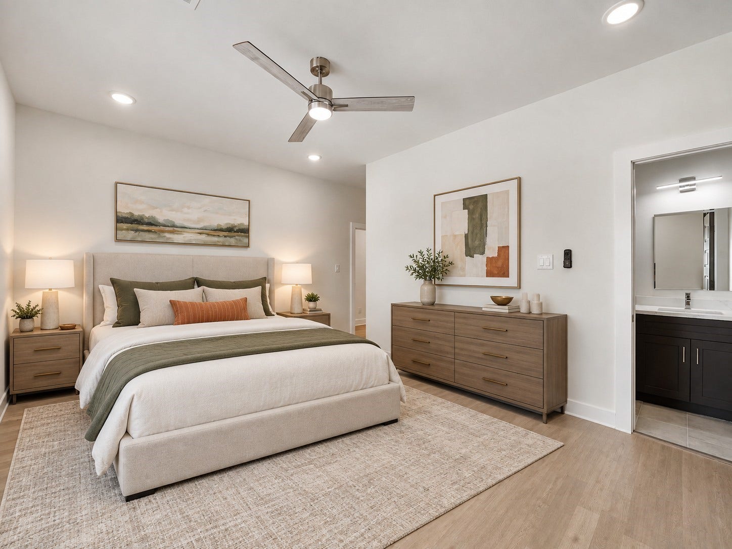 8122 Double Avenue, #B, Houston, TX 77088 Virtually staged Primary bedroom with en suite