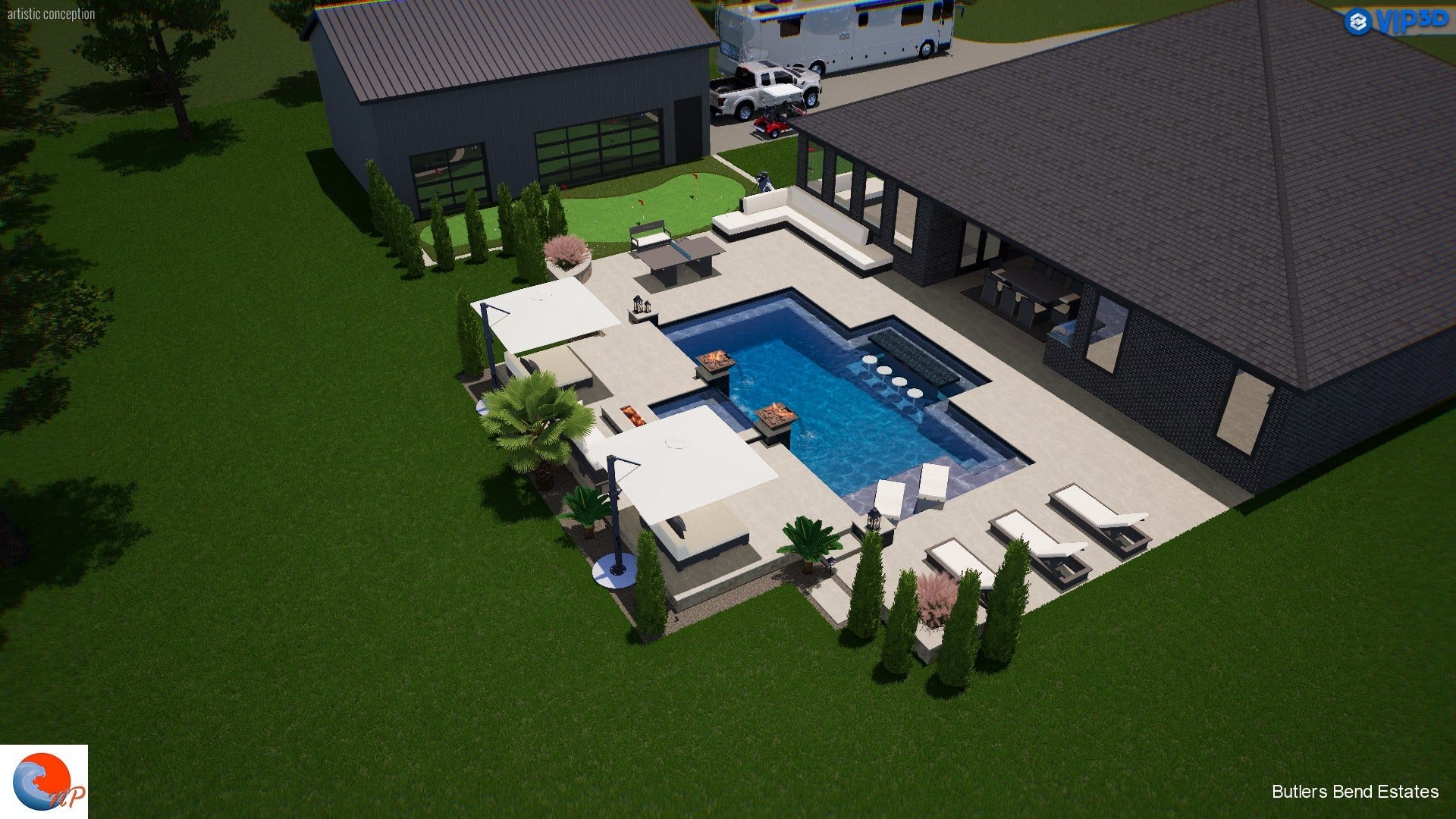 343 Louvenia Court, Pinehurst, TX 77362 pool rendering, not actual photo
