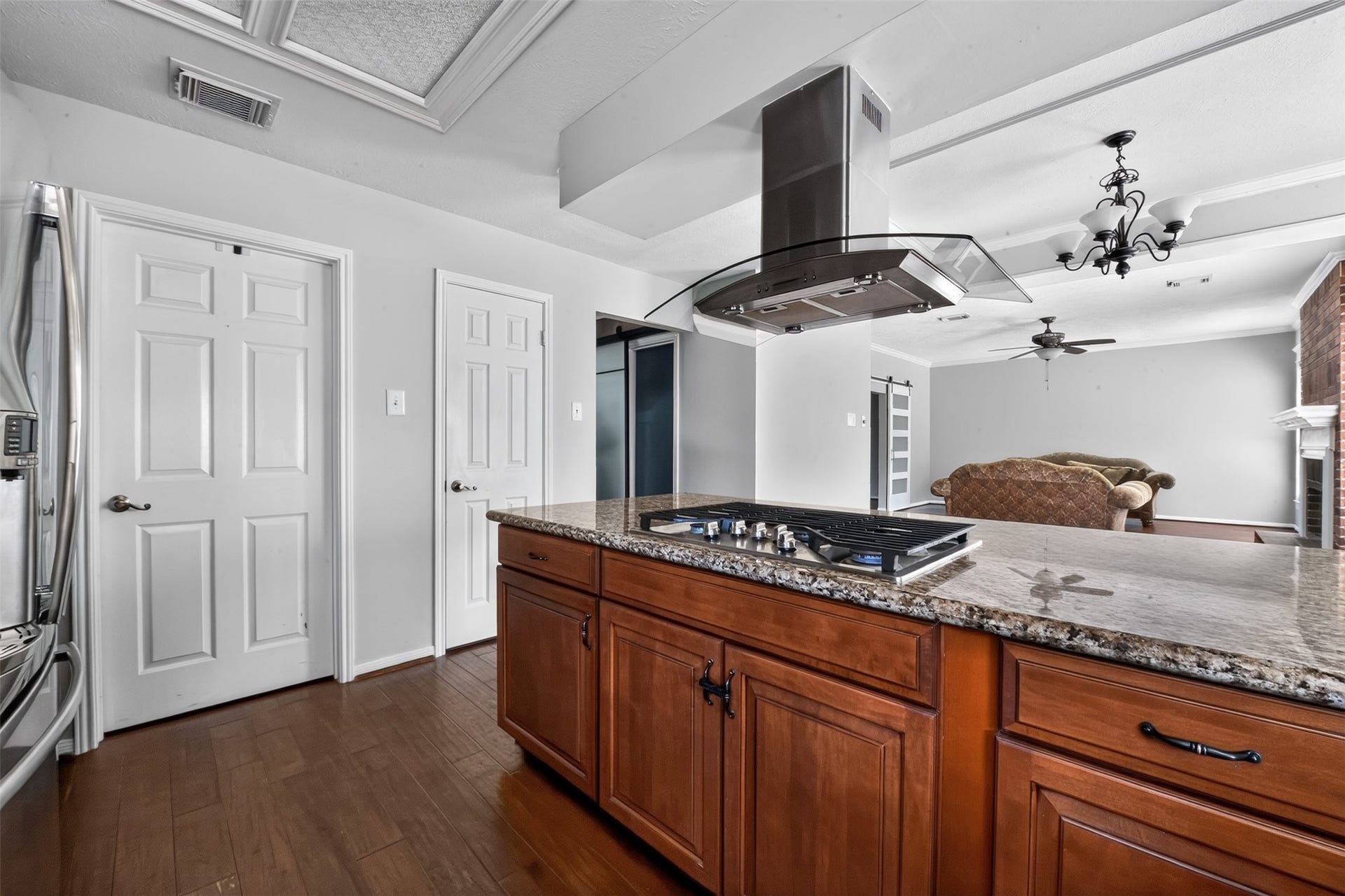 Kitchen is open to the living area.