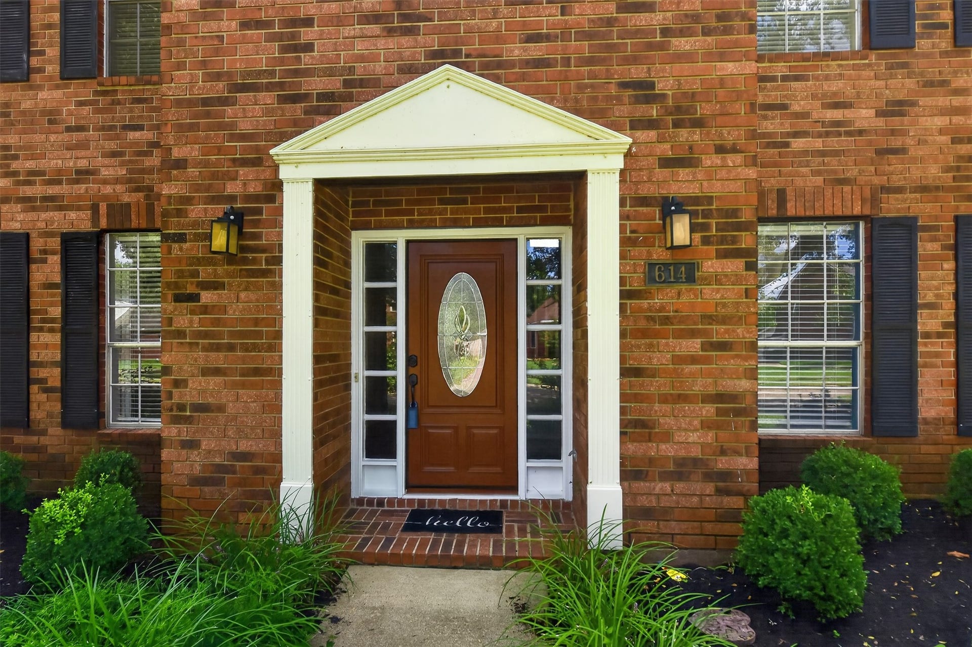 Beautiful leaded glass door adds elegance to your entrance.