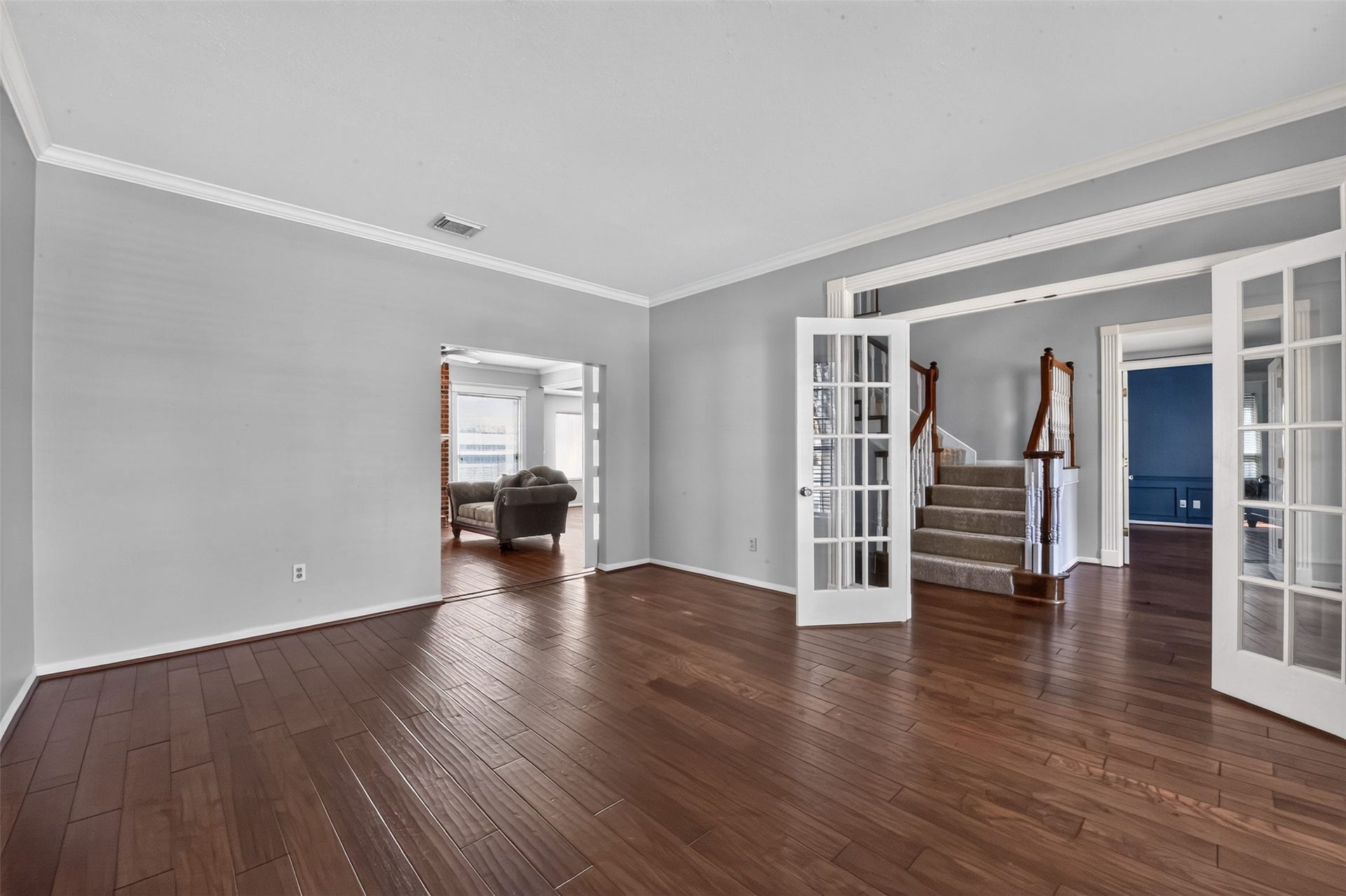 Off the entry to the left is a spacious room that could be a home office or a playroom---so many options.