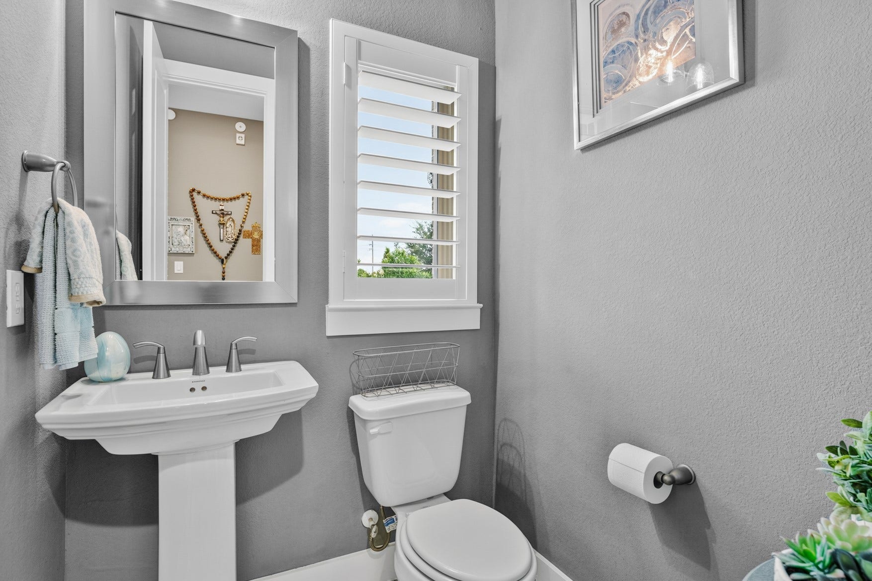 2214 Almond Creek Lane, Fulshear, TX 77423 A half-bath is located is conveniently located next to the patio by the pool.