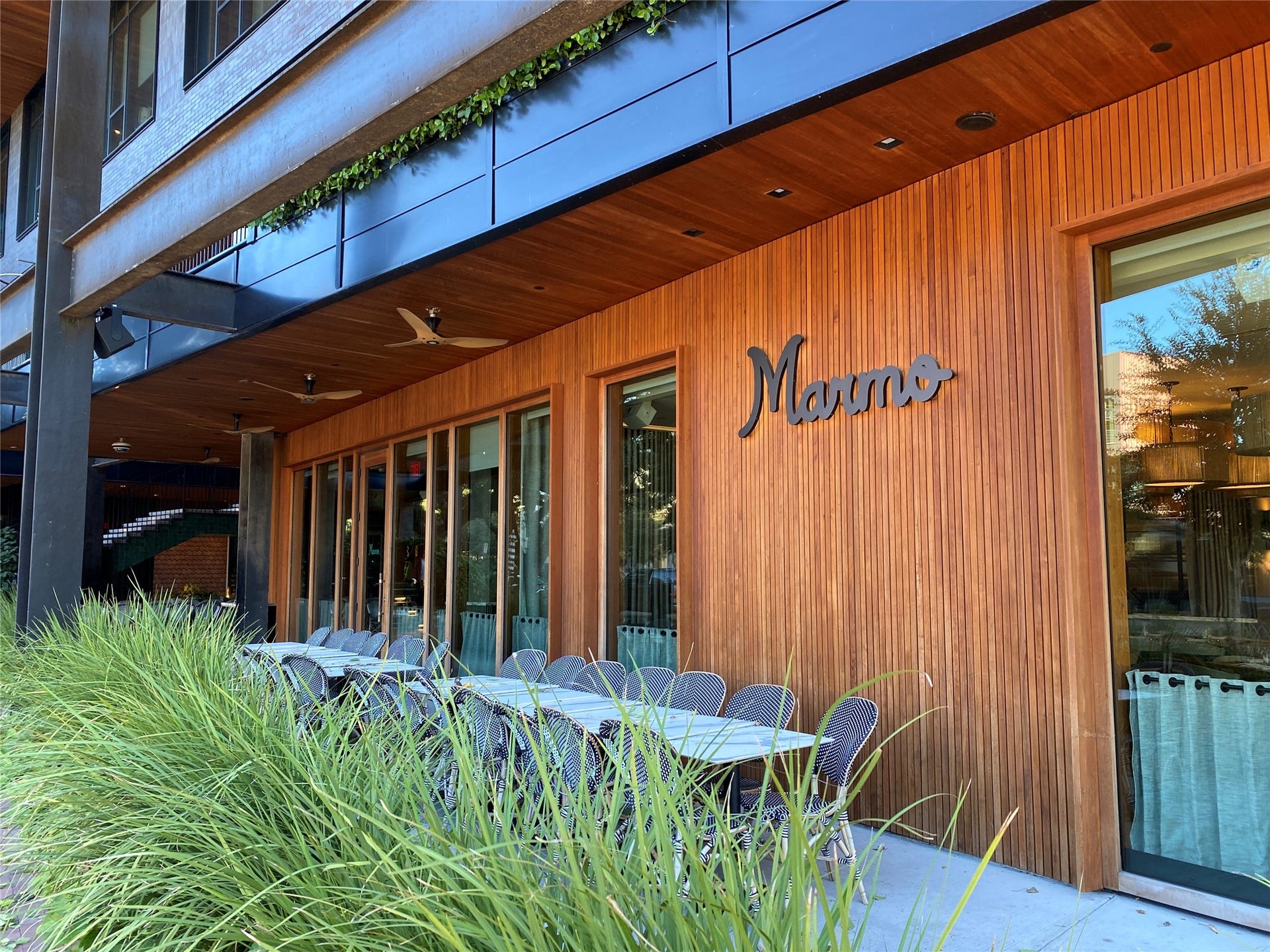 1477 Missouri Street, Houston, TX 77006 In the Montrose Collective, enjoy fine dining on the patio at Marmo. Be sure to check out happy hour here, it starts at 3:00 PM.