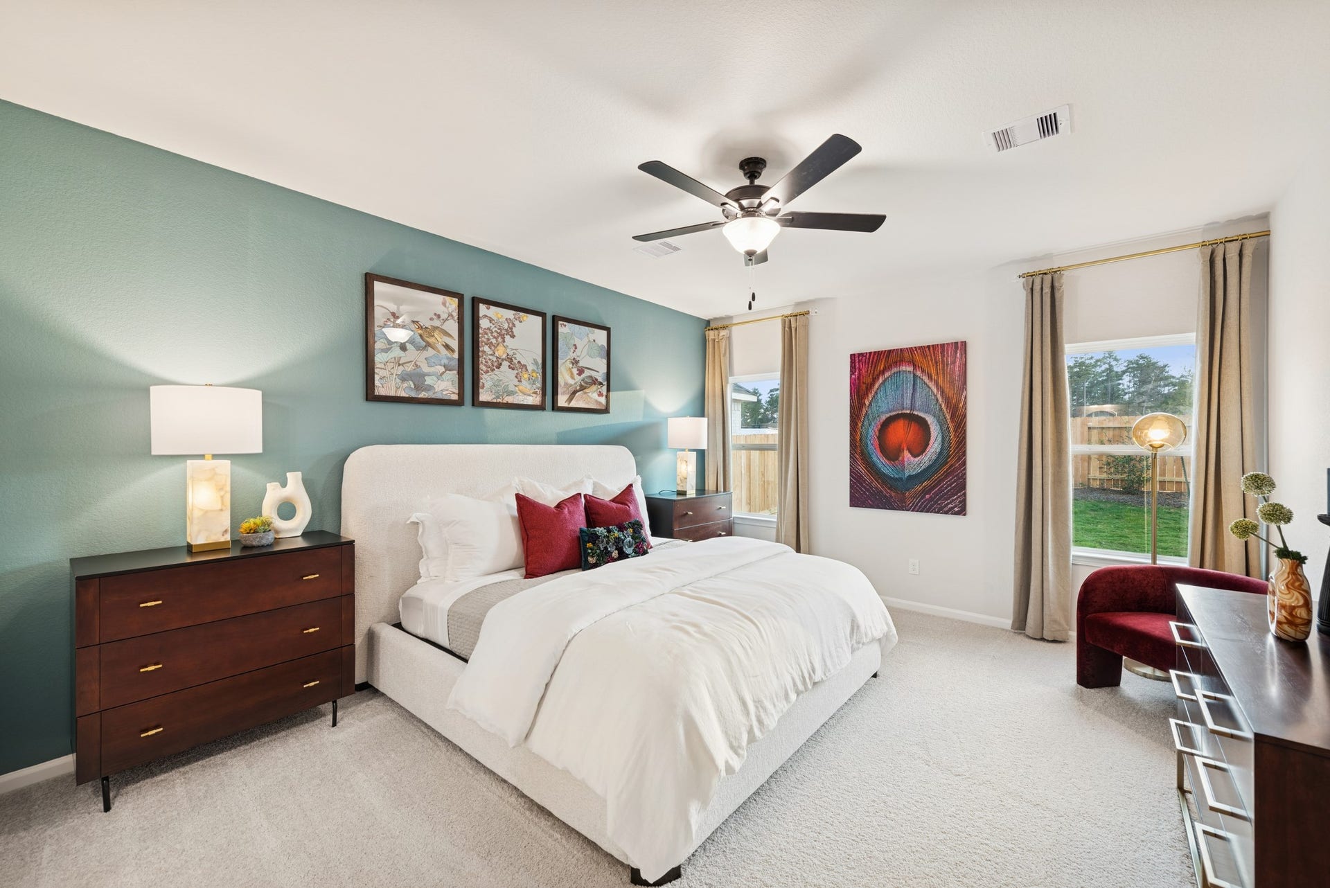 8914 Adana Drive, Montgomery, TX 77316 The Princeton II- Primary Suite. Staged model home shown for illustration only; actual features, colors, and upgrades may vary.