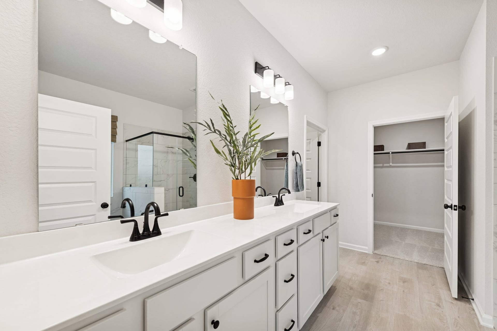 8914 Adana Drive, Montgomery, TX 77316 The Princeton II- Primary Bath. Staged model home shown for illustration only; actual features, colors, and upgrades may vary.