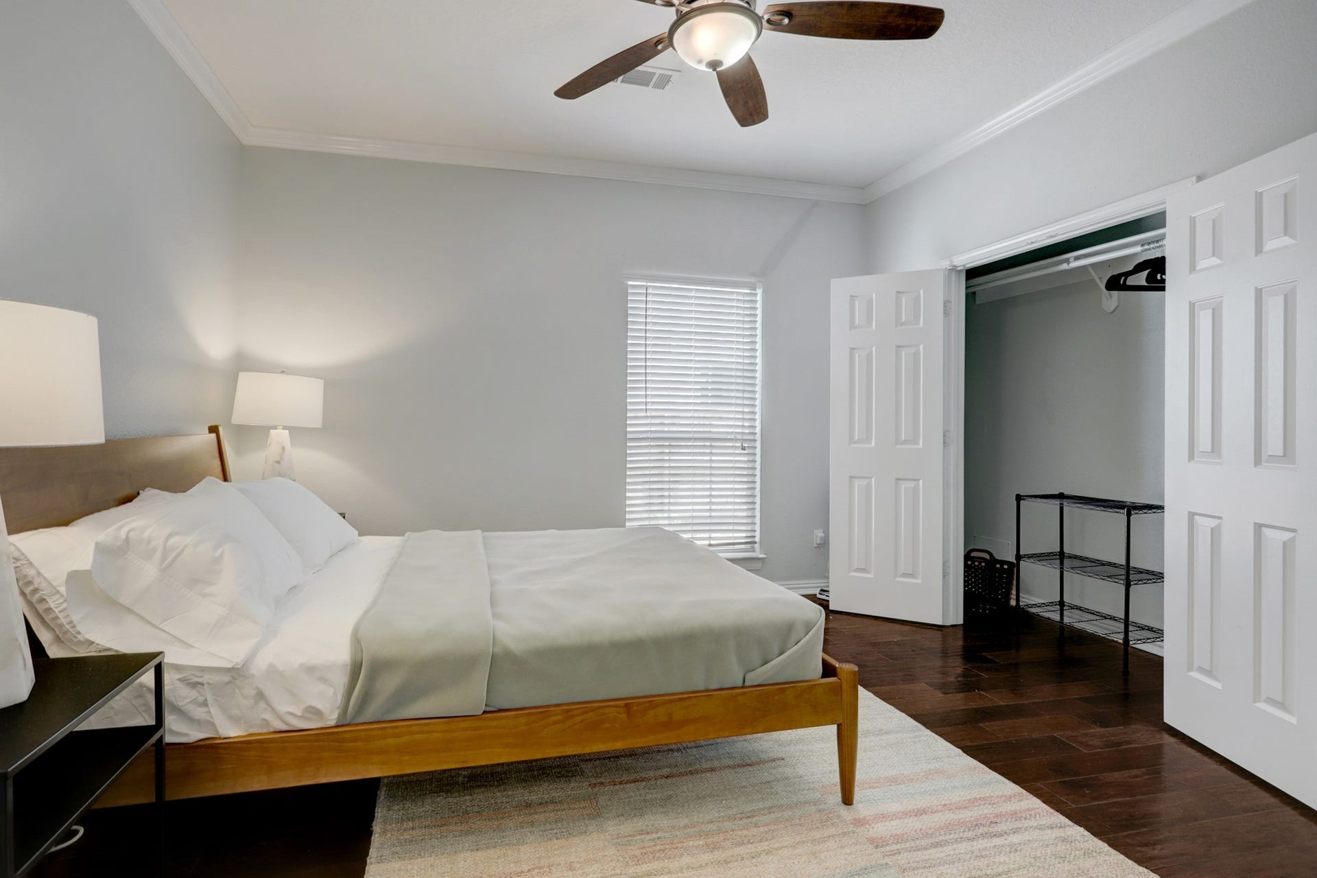 803 Dorothy Street, Houston, TX 77007 Another view of the spacious primary bedroom, featuring attractive flooring and abundant natural light.
