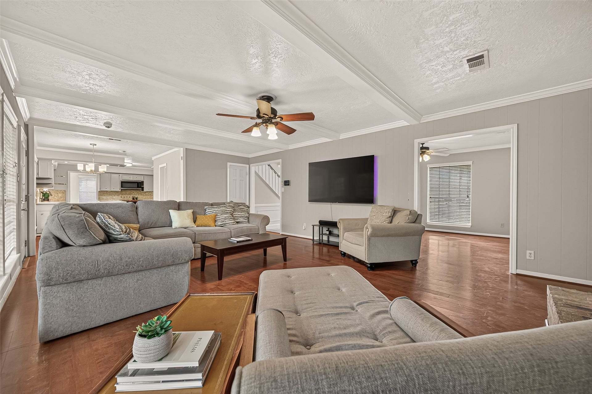 8007 Vickridge Lane, Spring, TX 77379 Room to spread out and settle in, with abundant natural light, warm wood floors, and plenty of space for everyone to gather